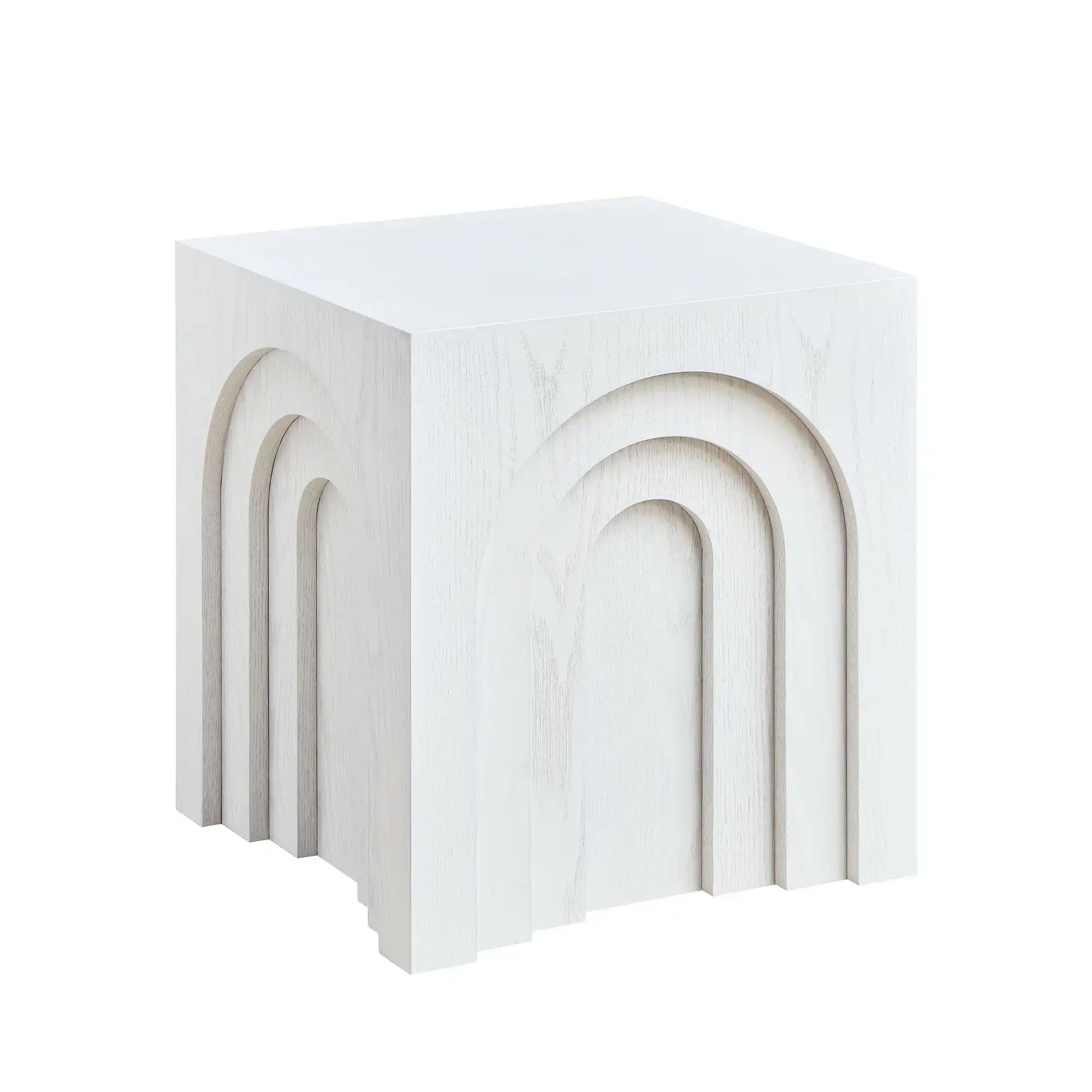 15.74'' Square Side Table Small Coffee Table Accent Table  Bedside Table for Living Room Bedroom,WHITE