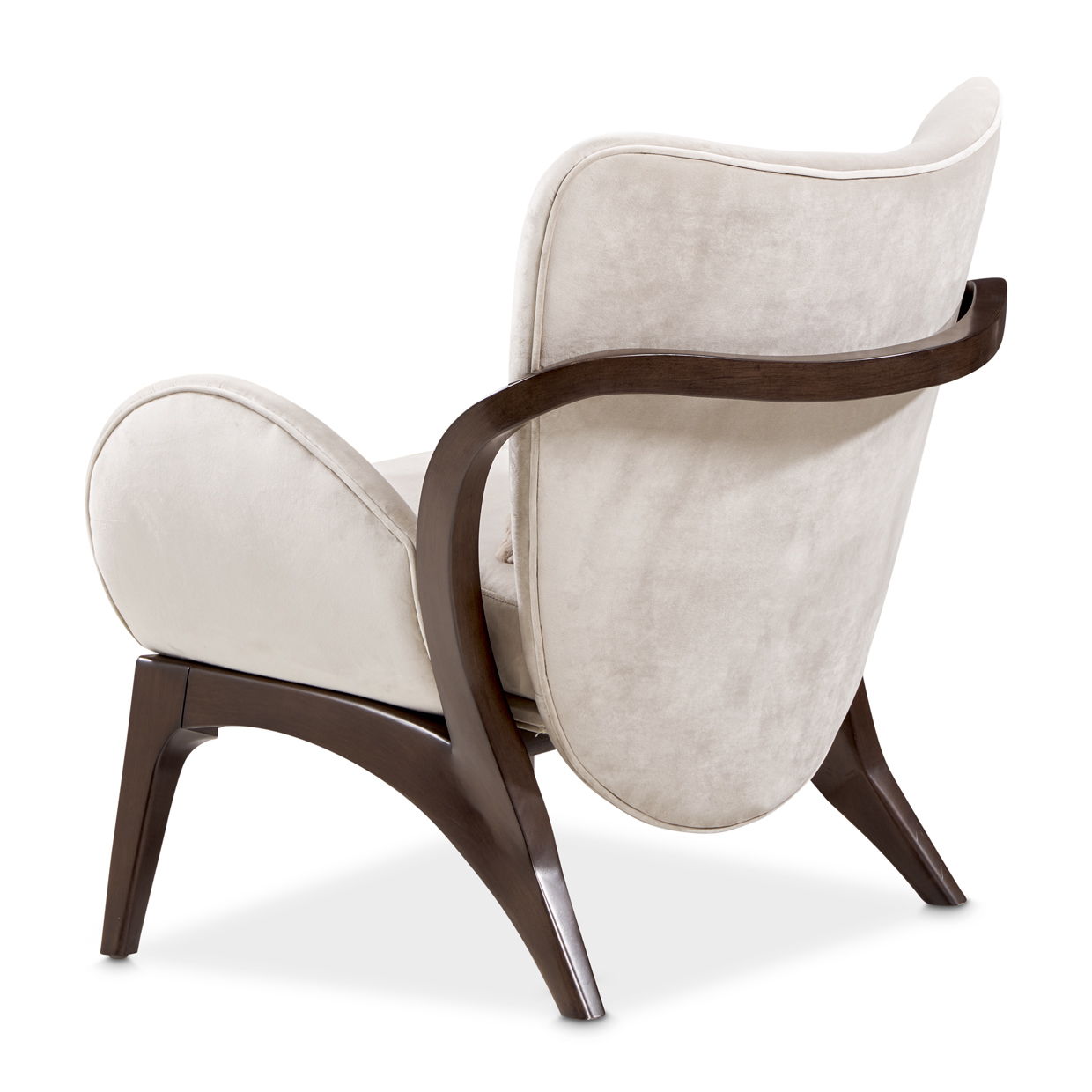 Camellia Field - Velvet Accent Chair - Porcini / Warm Pecan