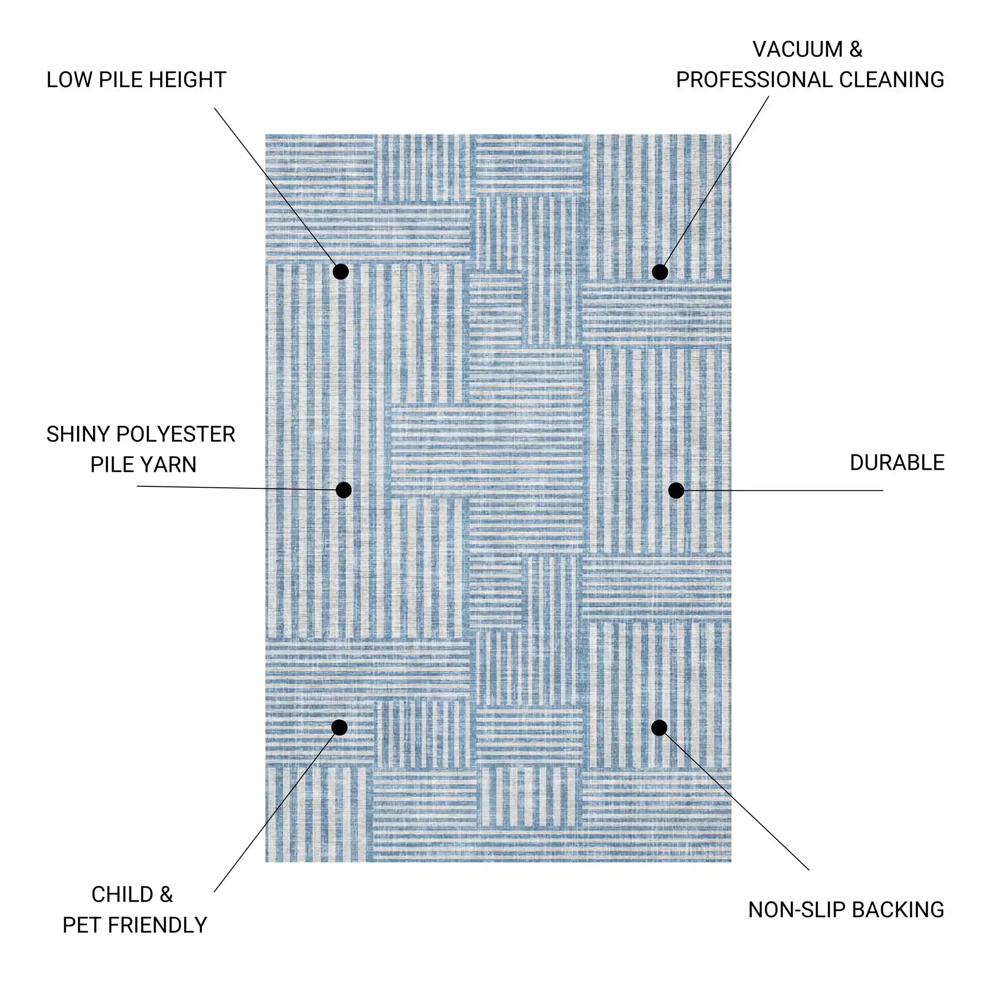 Macau - Non - Slip Accent Rug, Modern Design