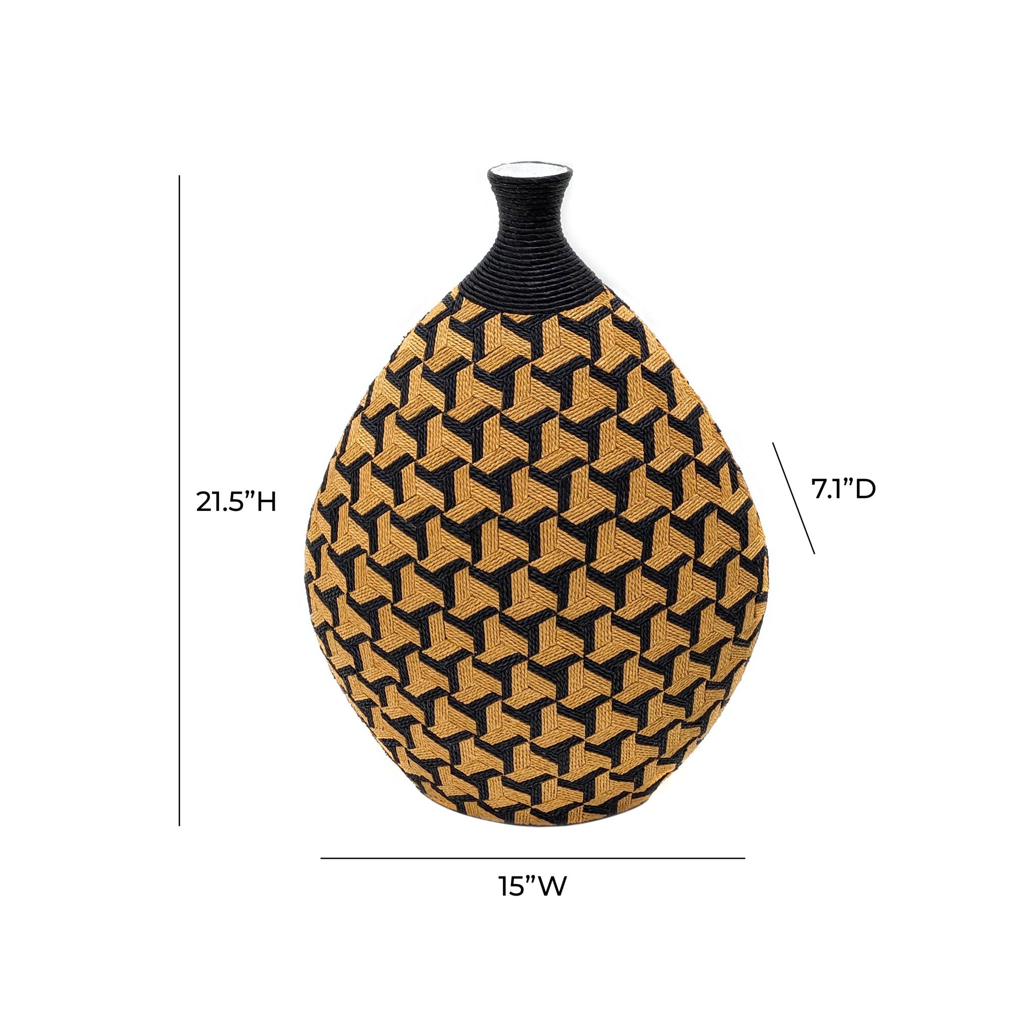 Jahia - Geometric Vase - Light Brown