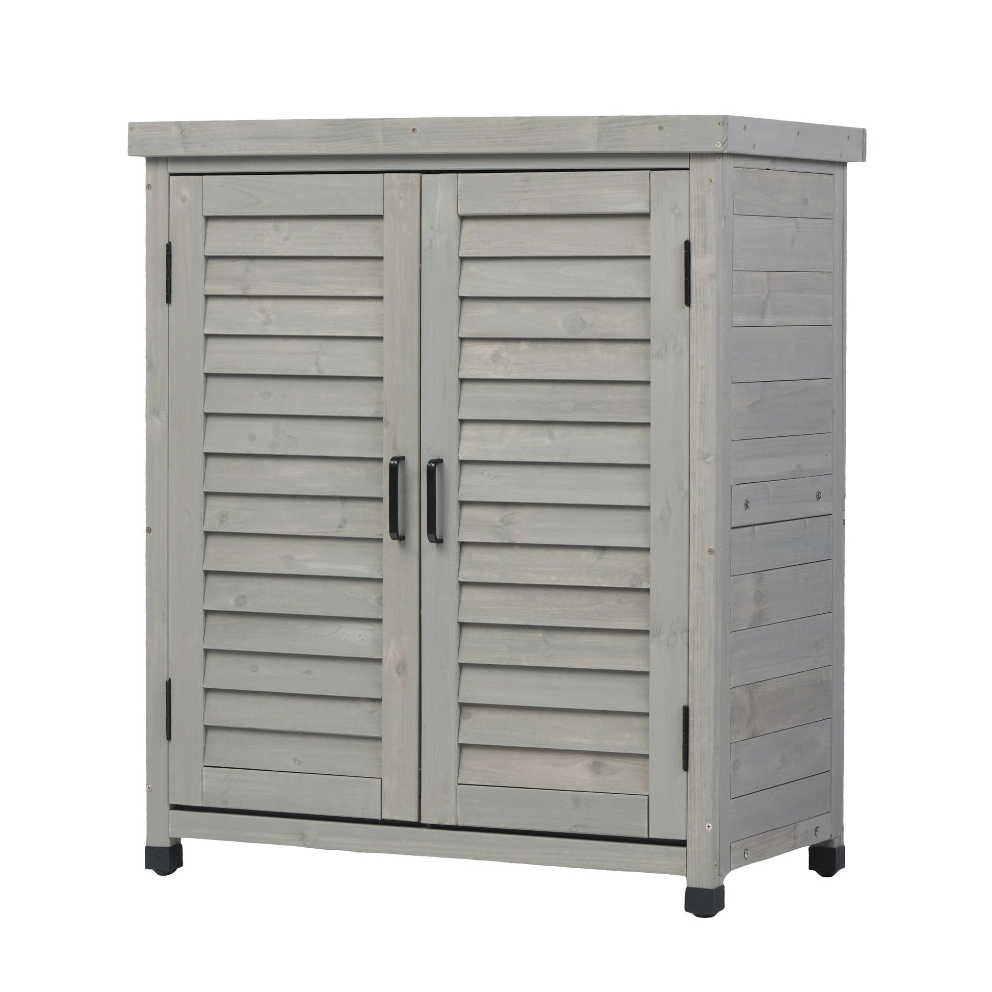 Potting Bench With Storage Cabinet And Metal Table Top For Outdoor - Best Buy Furniture