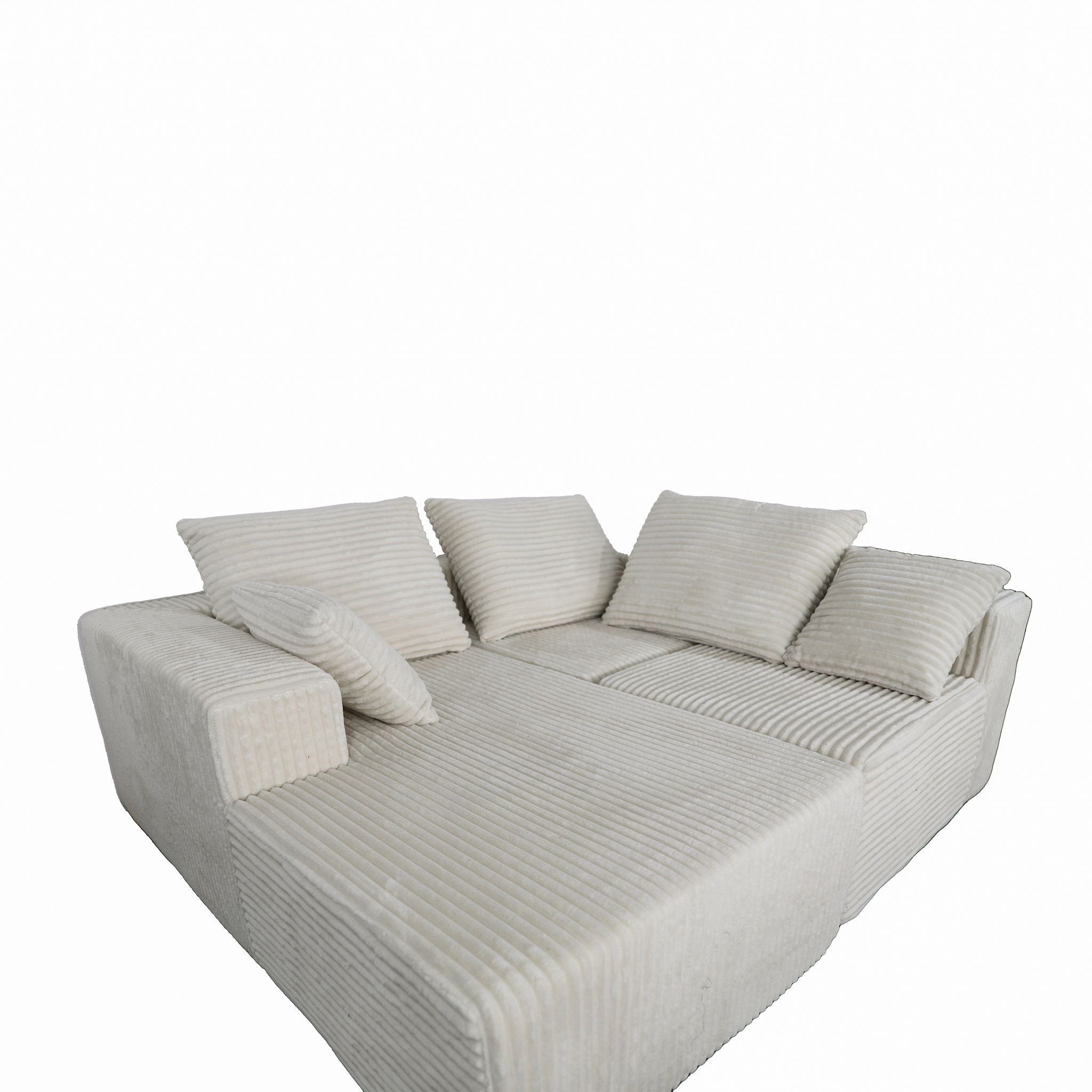Corner Combination Sofa Sectional Couch With Soft Plush Fabric