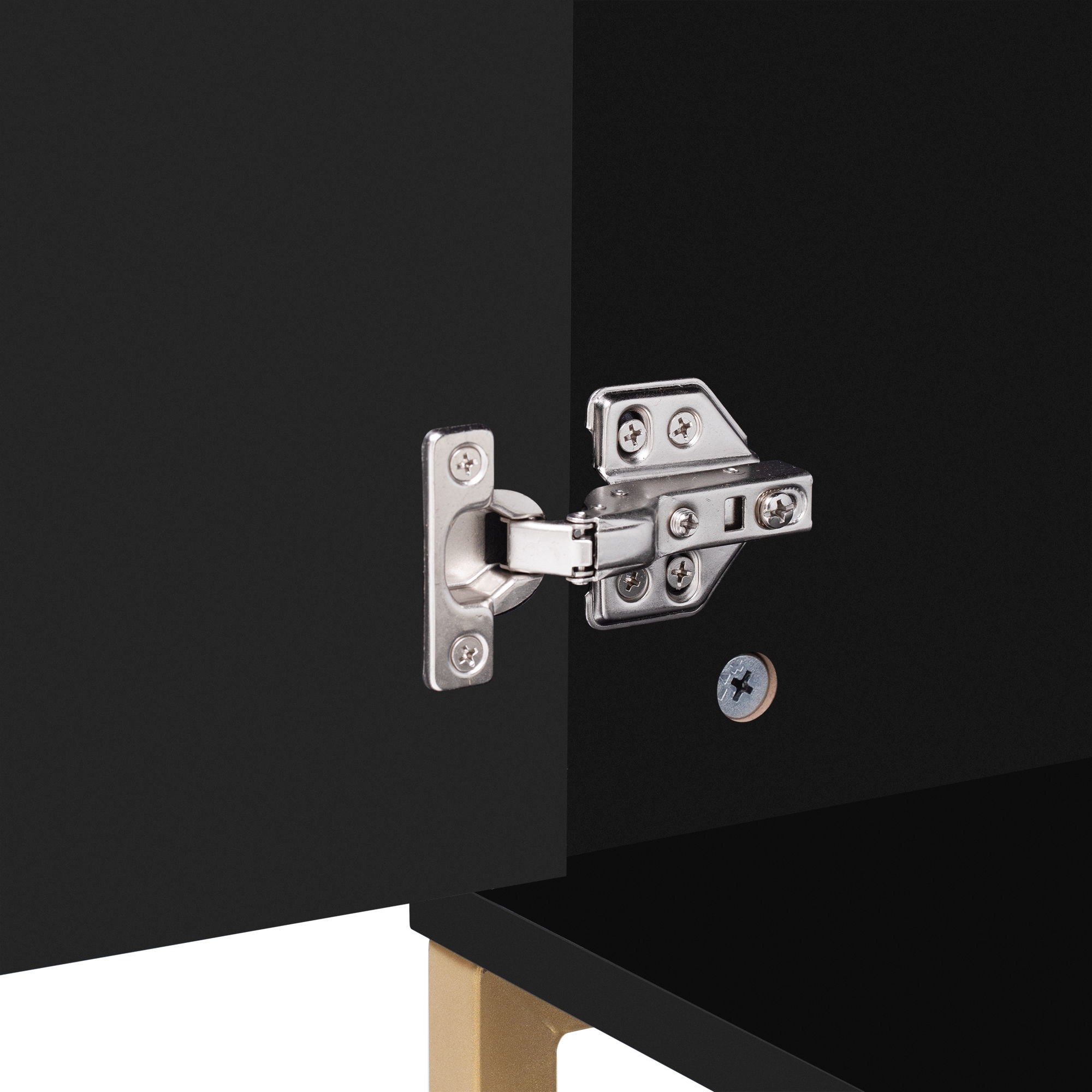 TV Cabinet With 1 Drawer, 2 Cabinets, Handles And Anti-Tip Device