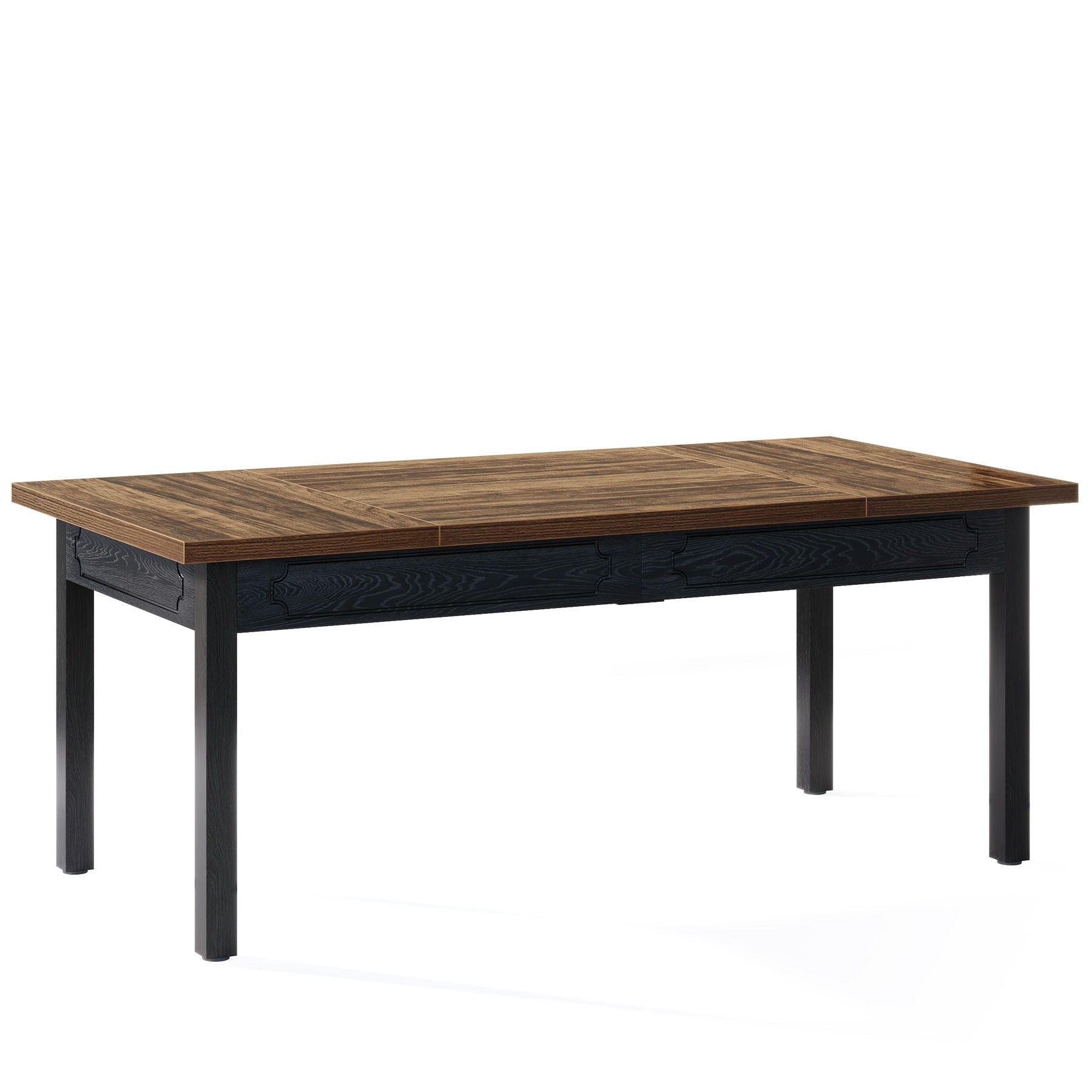 Executive Office Desk, Computer Table With Thick Top - Brown / Black