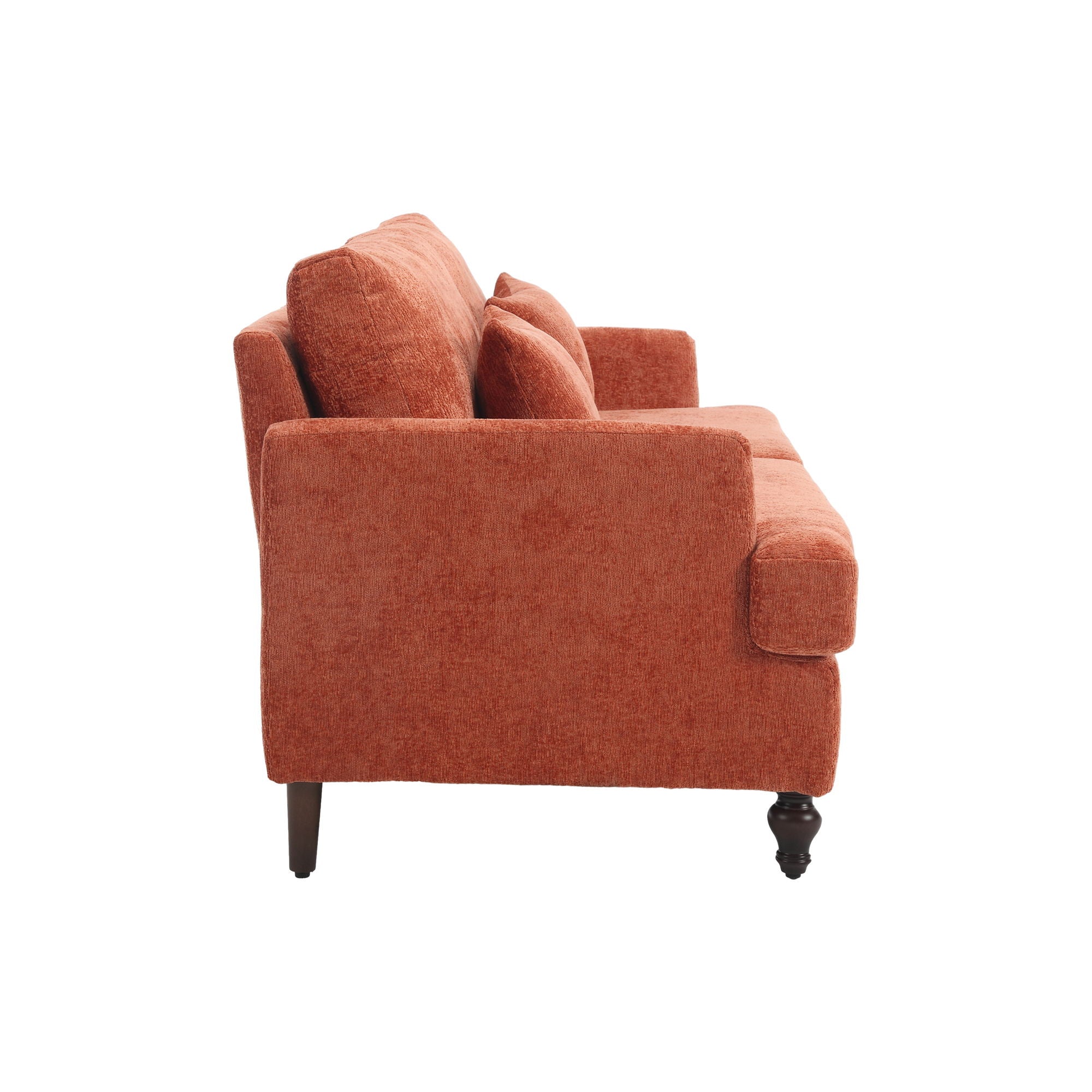 Mid Century Modern Chenille Fabric Loveseat Sofa, 2 Seat Upholstered Couch