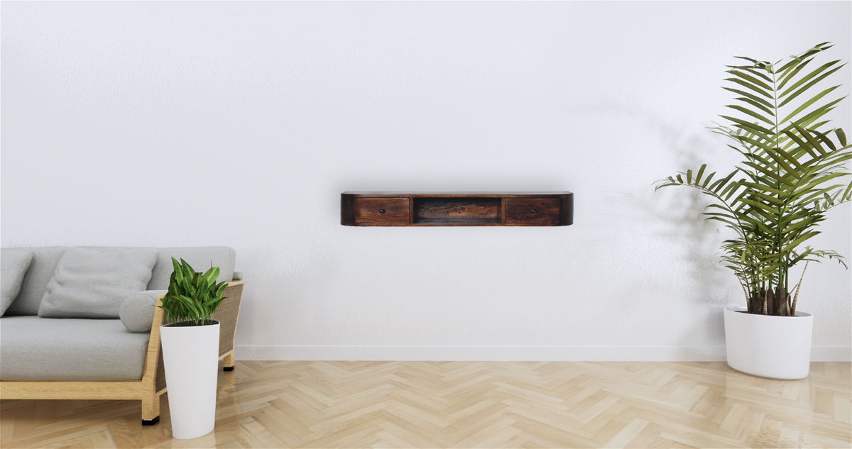 Lunar - 2 Drawer Floating Console - Chestnut