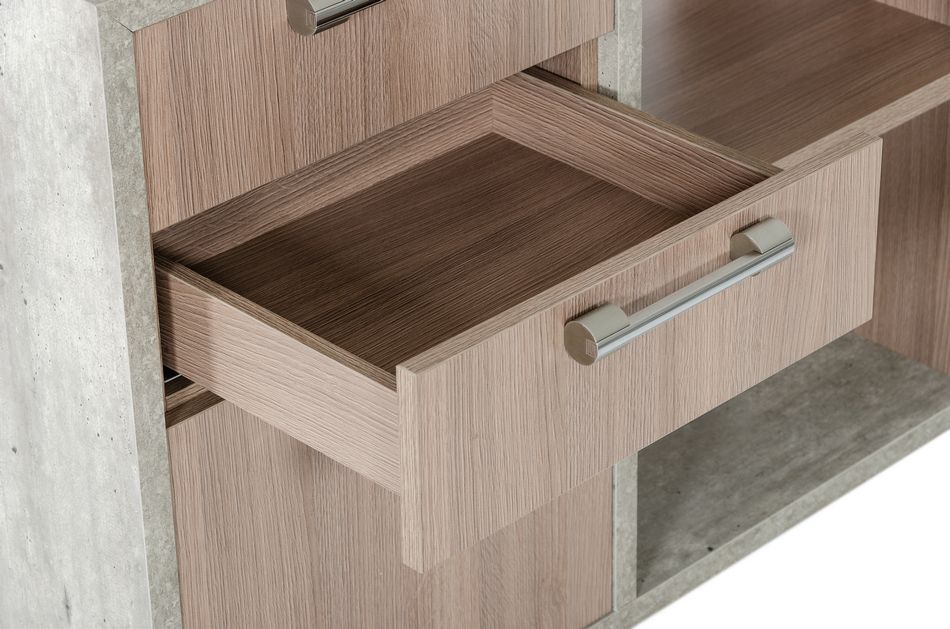 Nova Domus Boston Modern Glass & Faux Concrete Reversible Desk