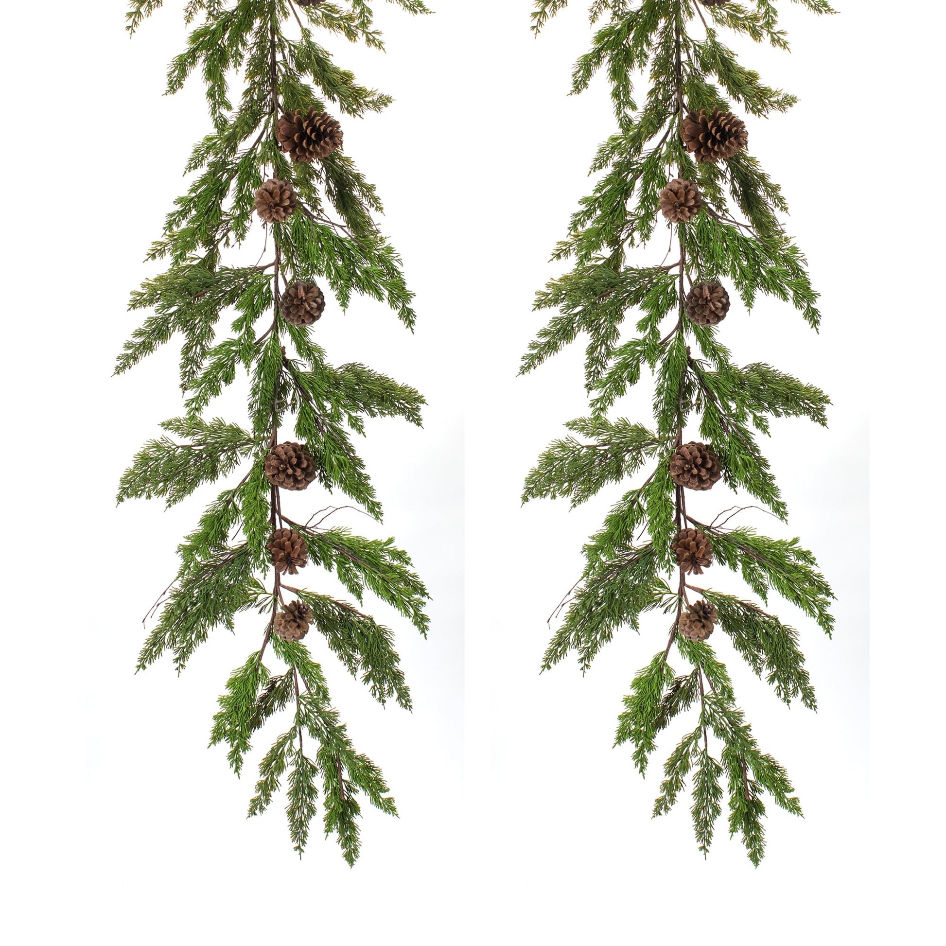 Winter-Pine-Garland-with-Pinecone-Accents-(Set-of-2)-Christmas-Decor