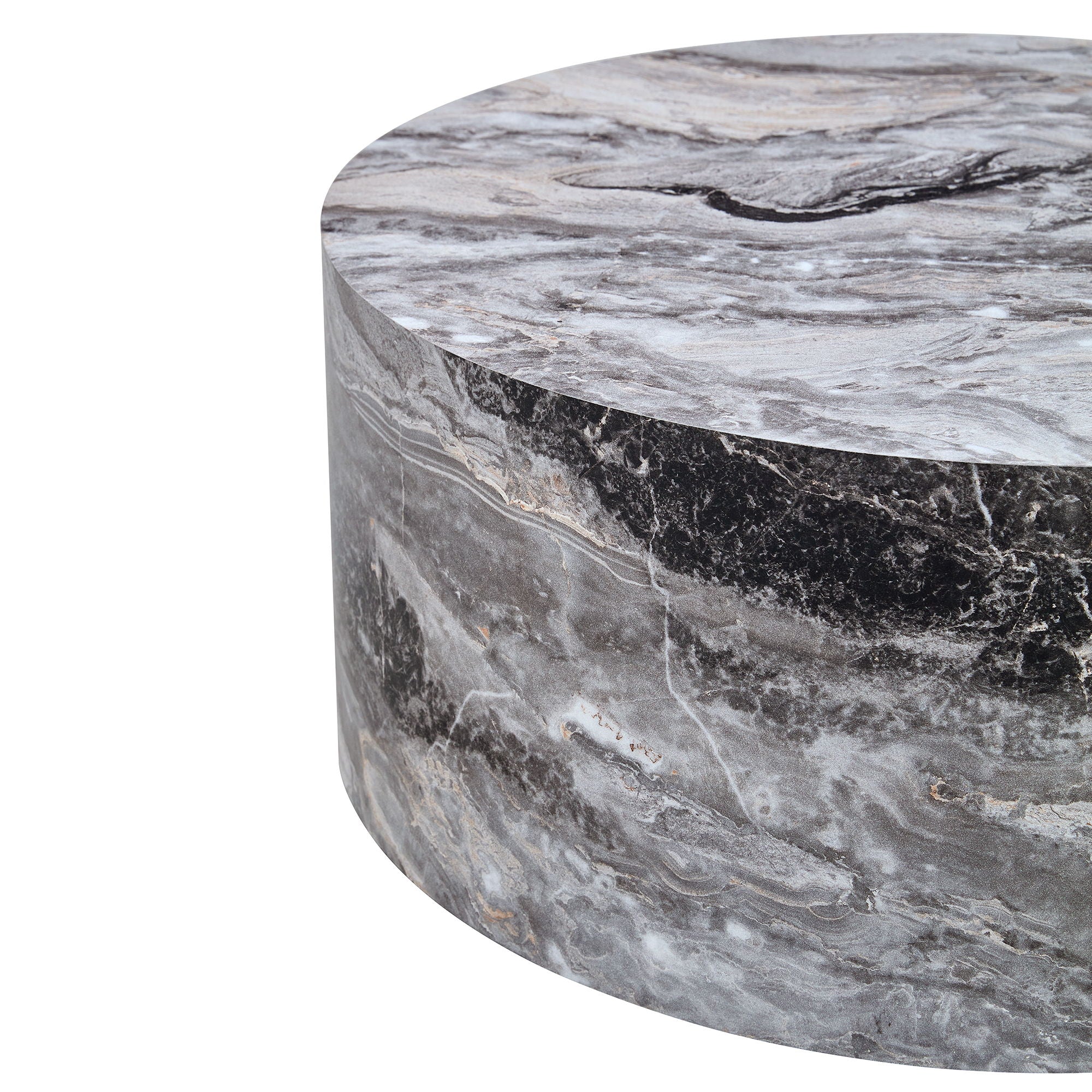Cylindrical Coffee Table With Material For Living Room