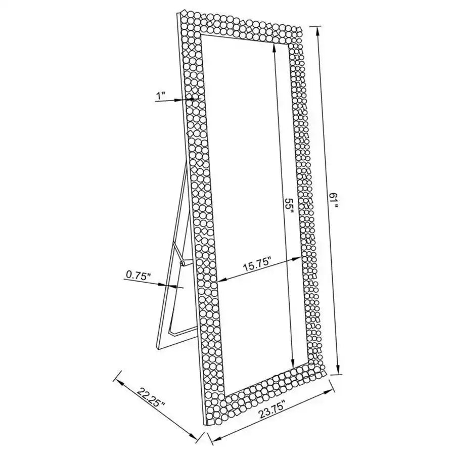Mckay - Acrylic Frame Standing Mirror - Smokey Gray
