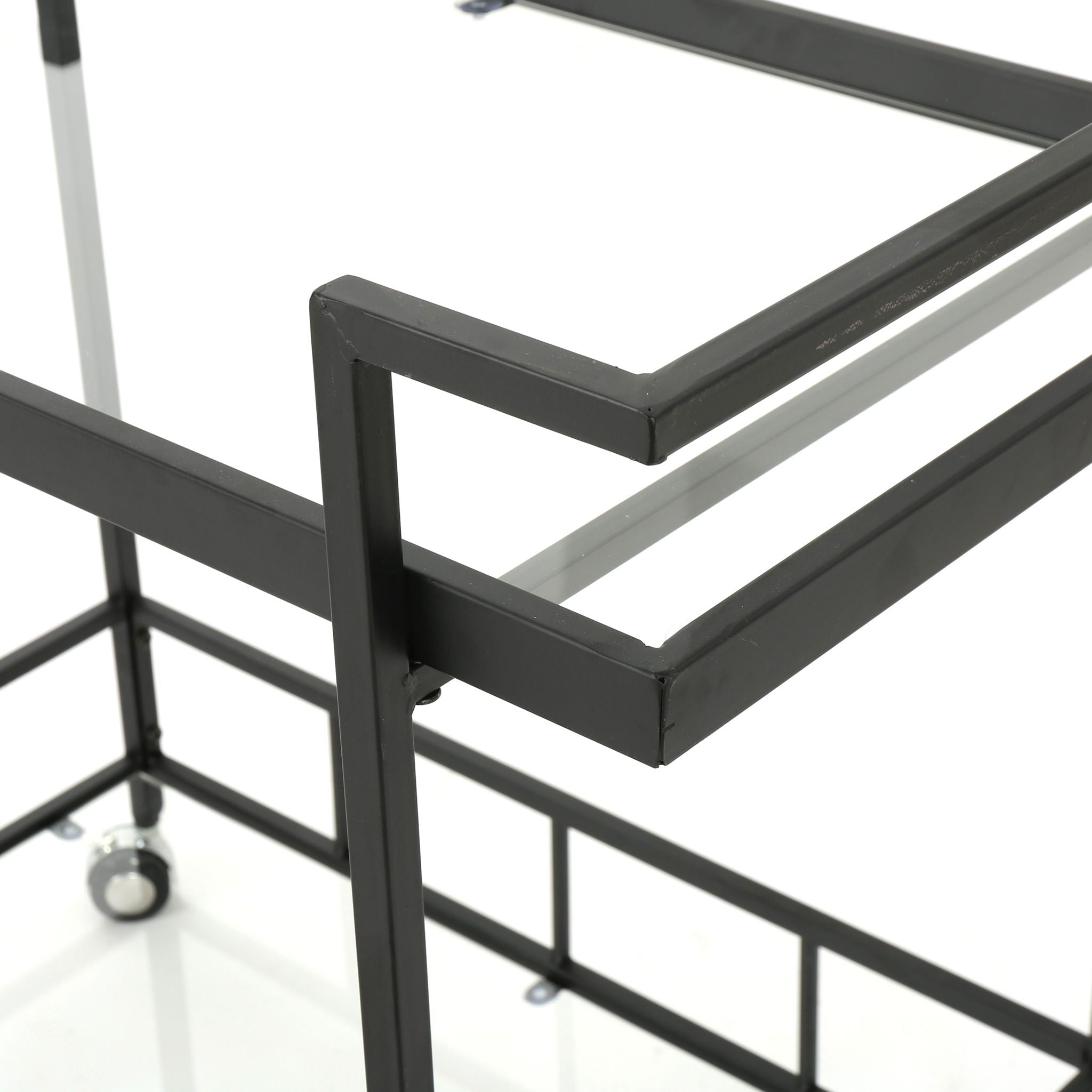 2 Tier Bar Cart, Utility Cart, Rolling Serving Cart, Kitchen Cart With Storage Shelves - Black