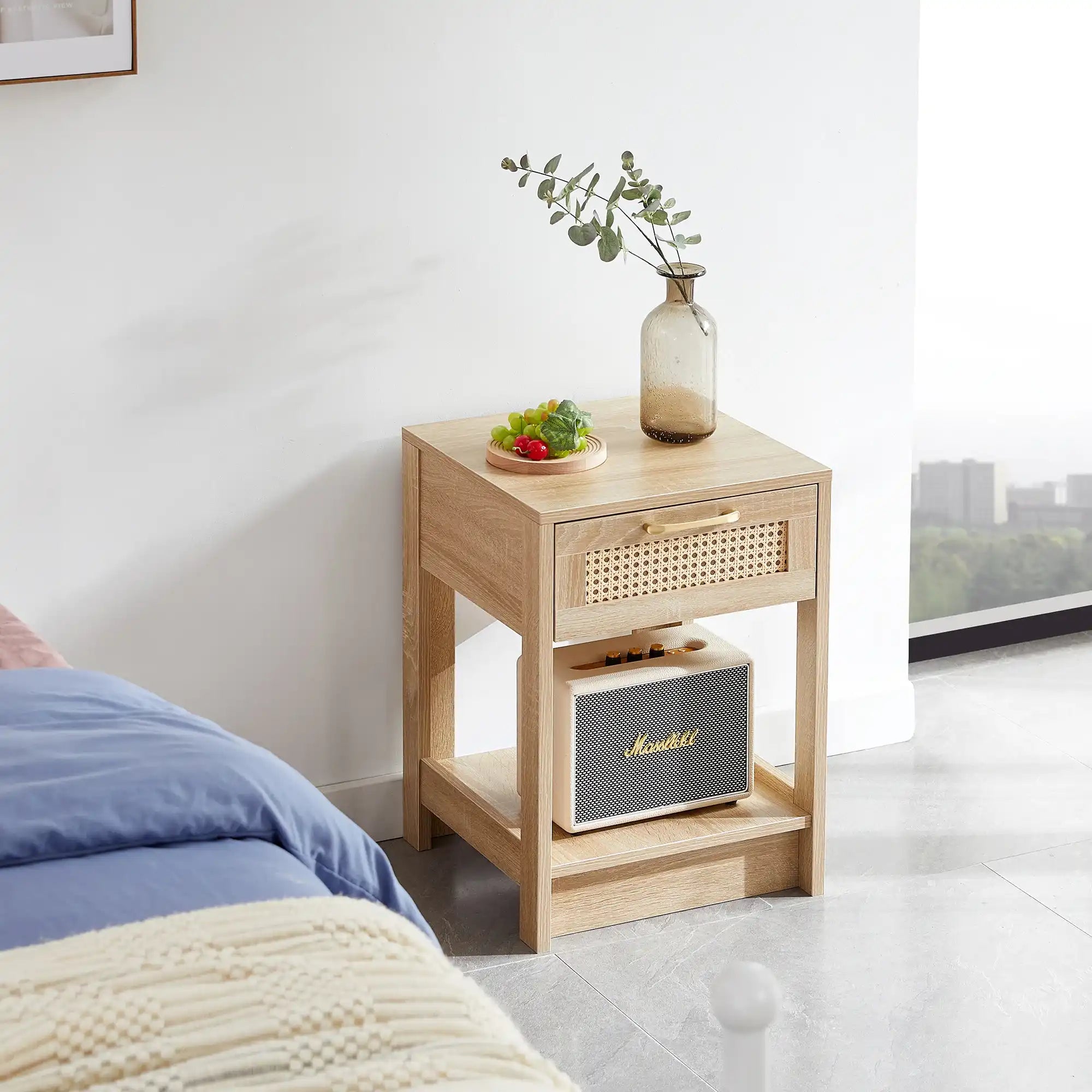Modern Rattan Nightstand table