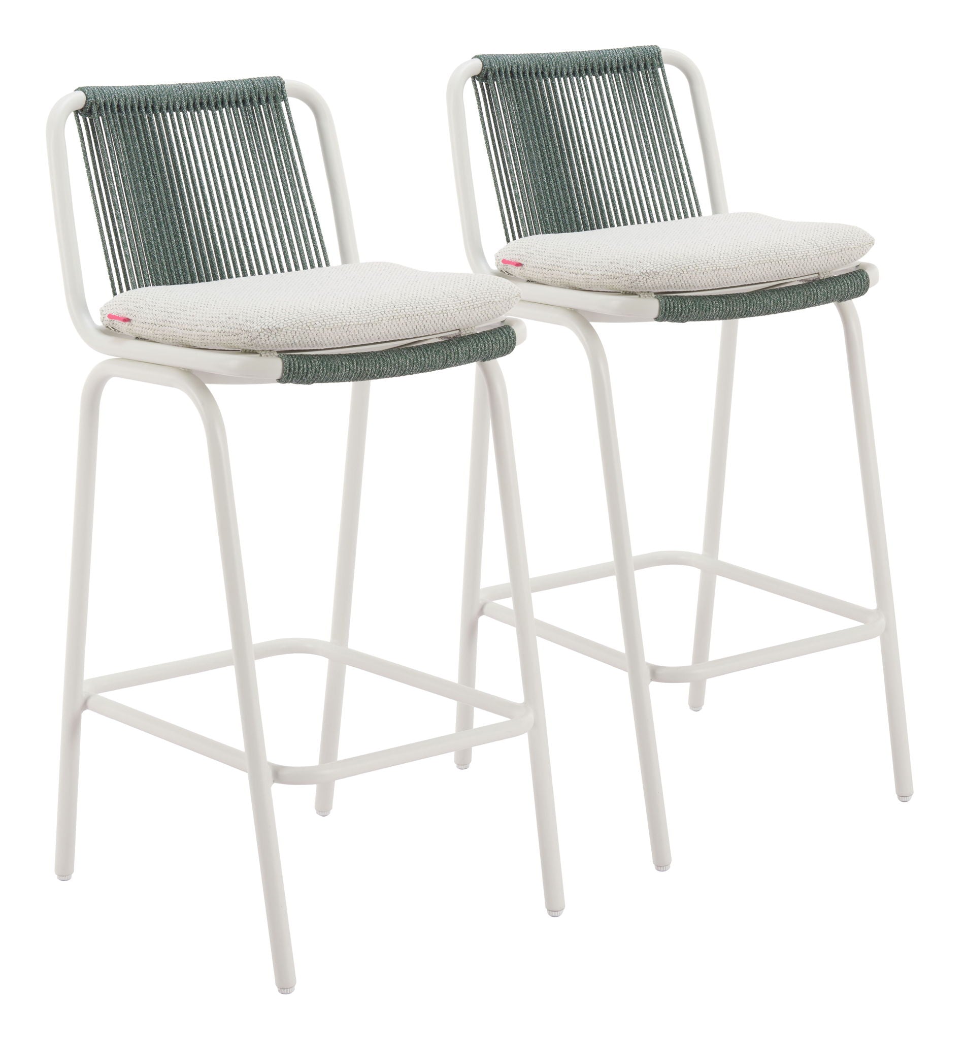 Luft - Outdoor Barstool (Set of 2) - White / Green