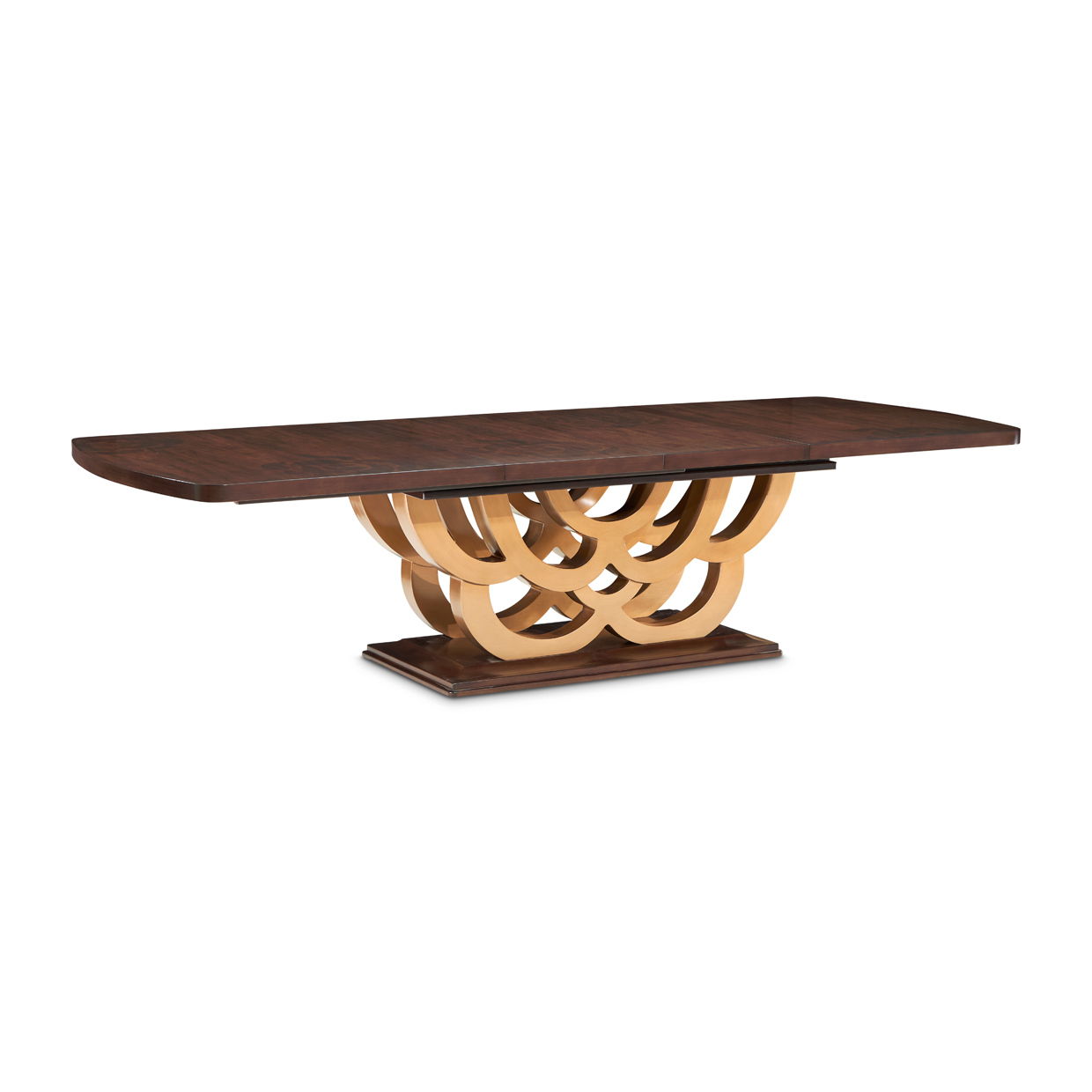 Camellia Field - Rectangular Pedestal Dining Table - Warm Pecan