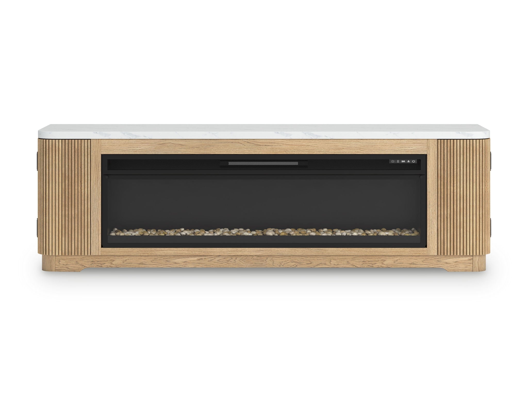 Camdill - Light Brown - 80" TV Stand With Electric Fireplace