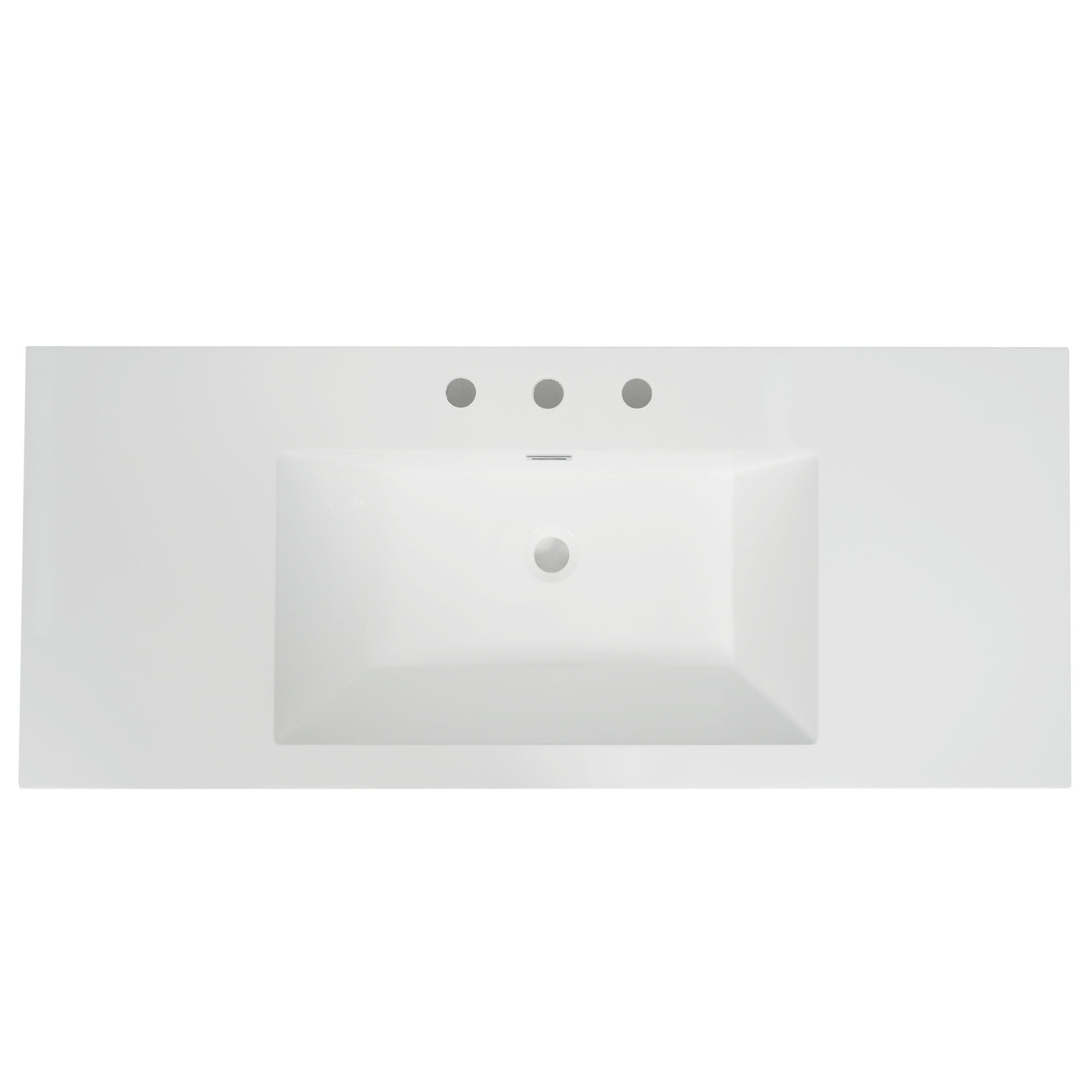 Vanity Top With 3 Faucet Holes, Rectangular Basin For Bathroom - White