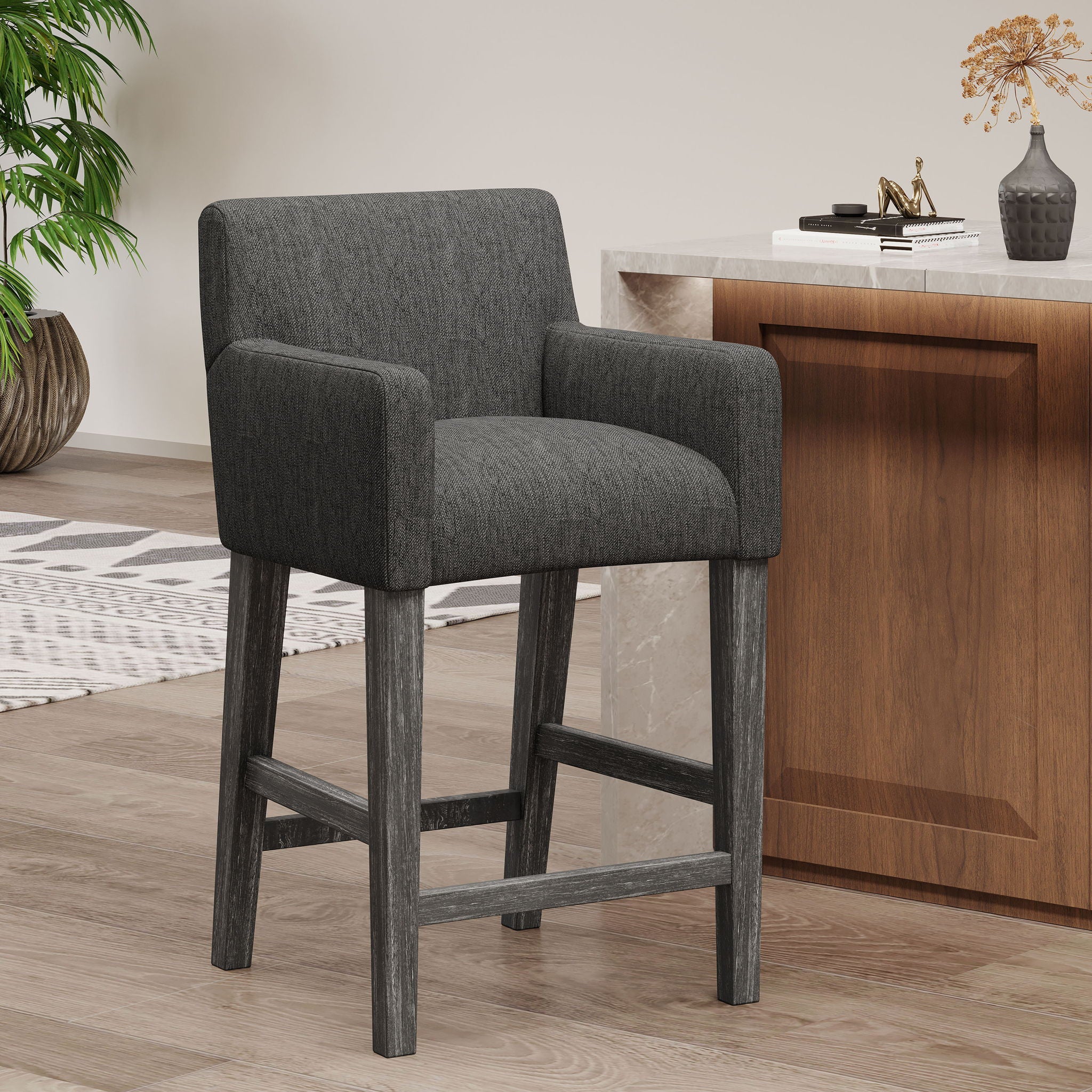 Serenitia - Upholstered Counter Chair With Straight Arm
