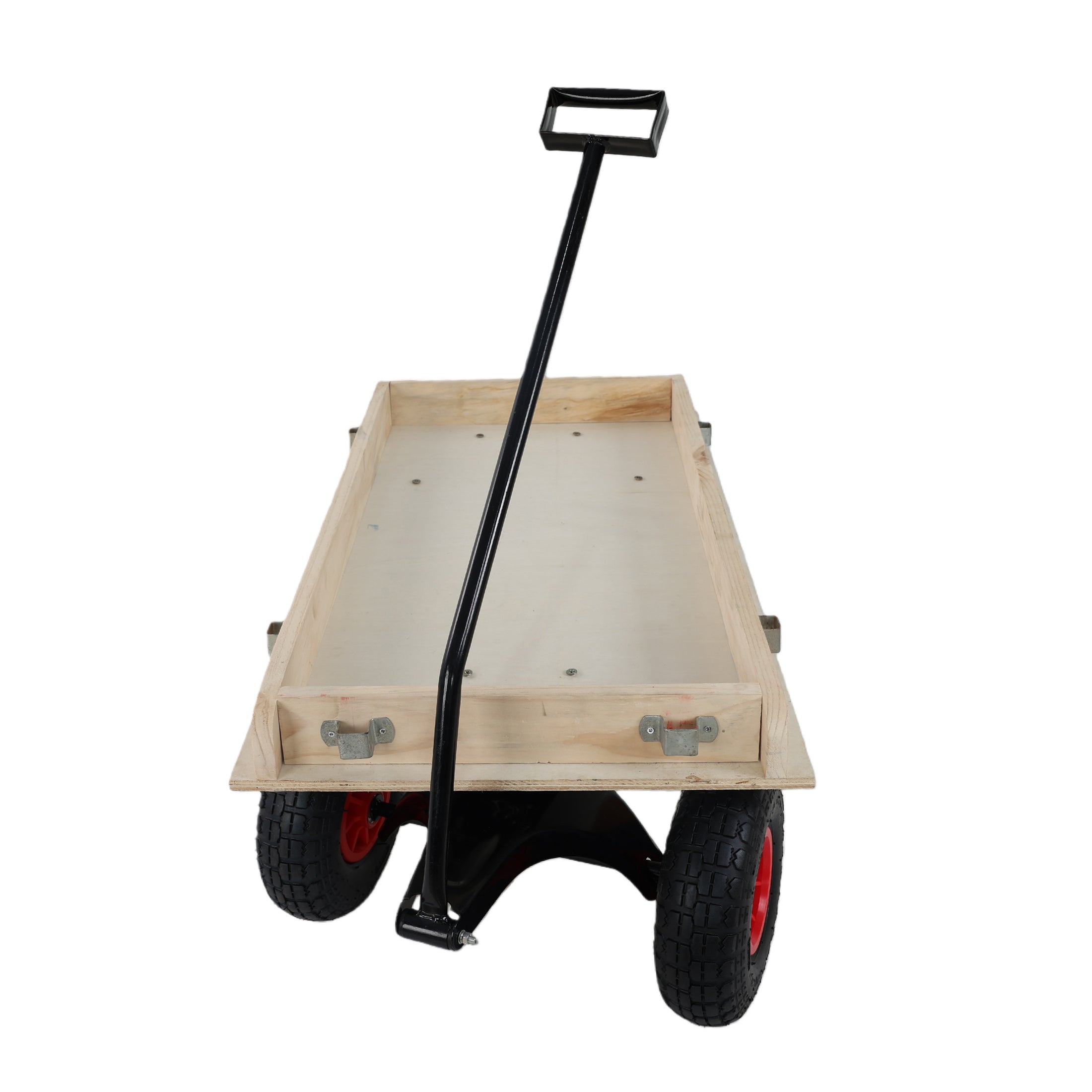 Children's and Garden Wooden Carriage with All-Terrain Inflatable Wheels