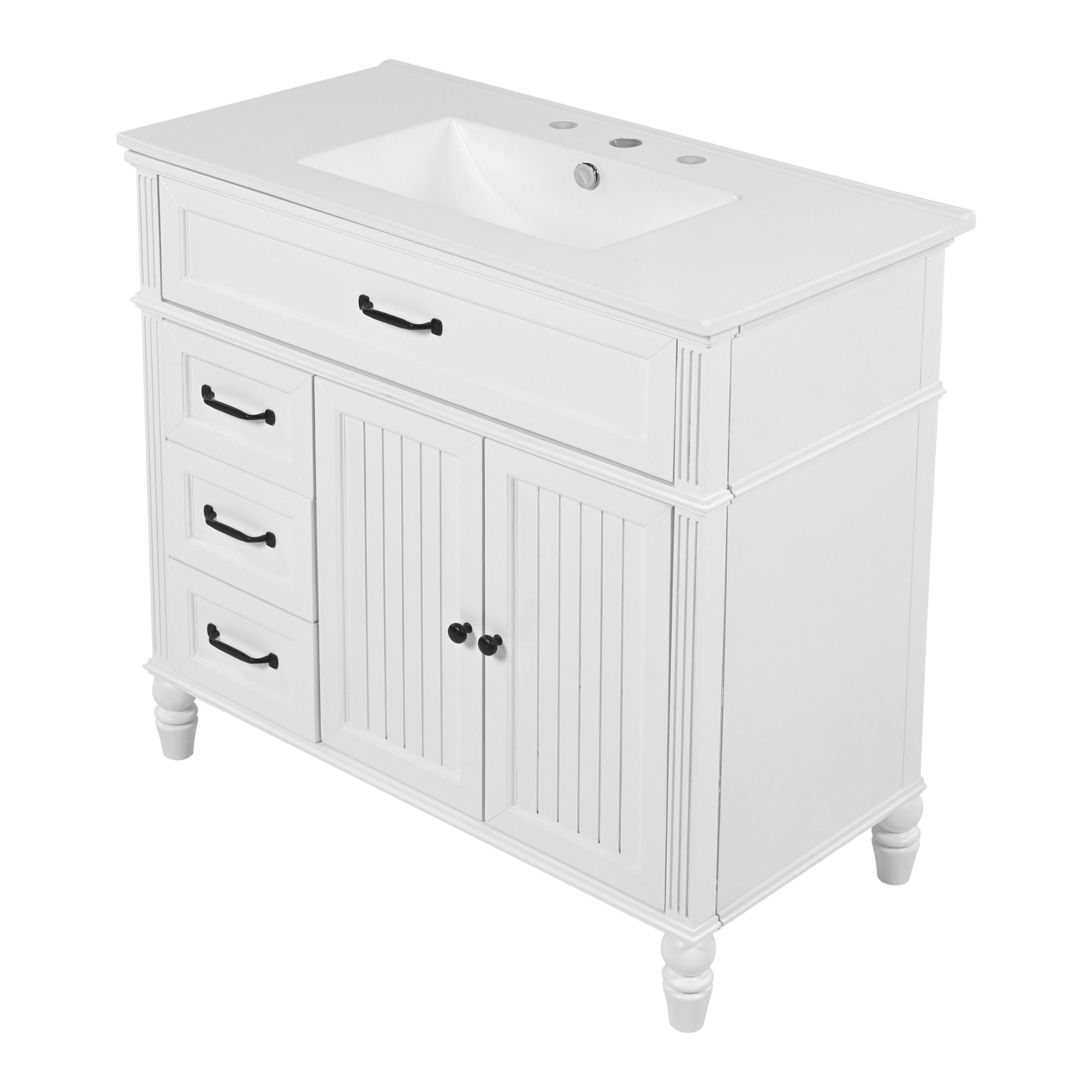 Bathroom Vanity With Sink, Freestanding Cabinet & Drawers