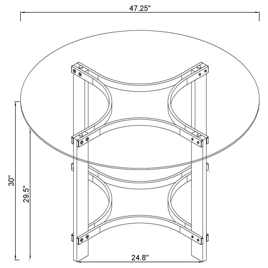 Keeling - Round Glass Top Acrylic Dining Table - Chrome
