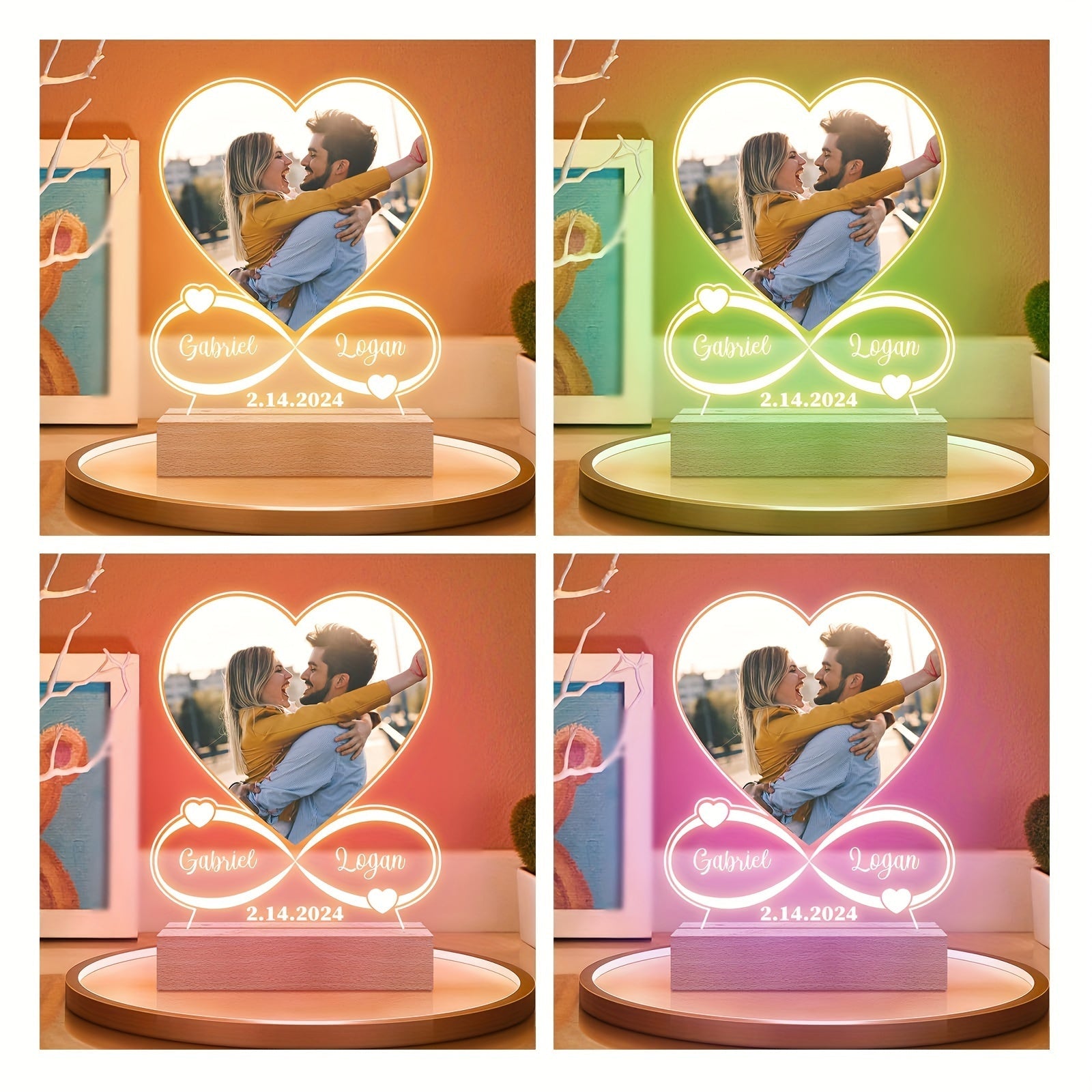 Custom LED Photo Night Light – Personalized Acrylic Picture Frame Gift for Loved Ones