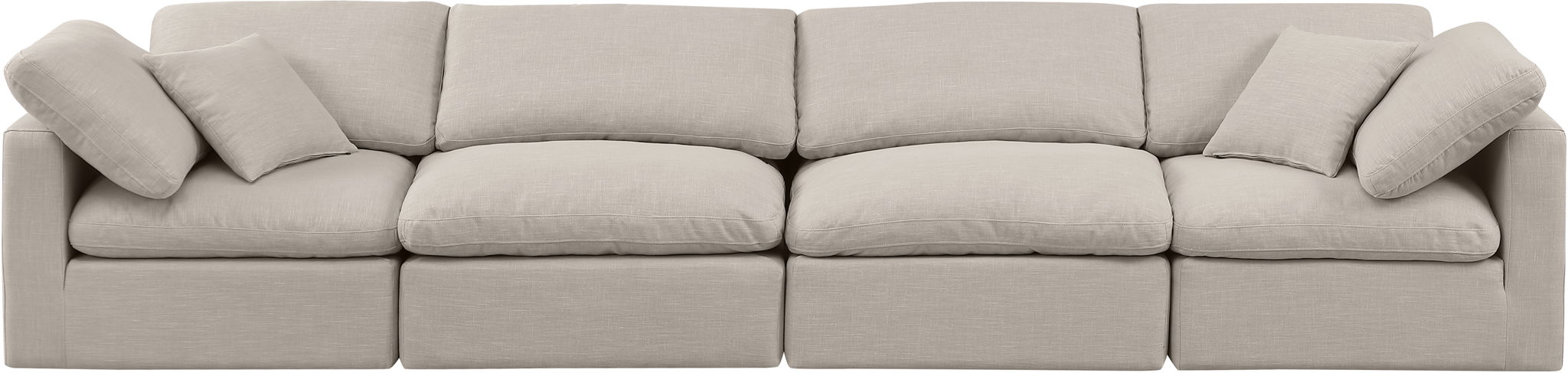 Indulge - Linen 4 Seat Modular Sofa