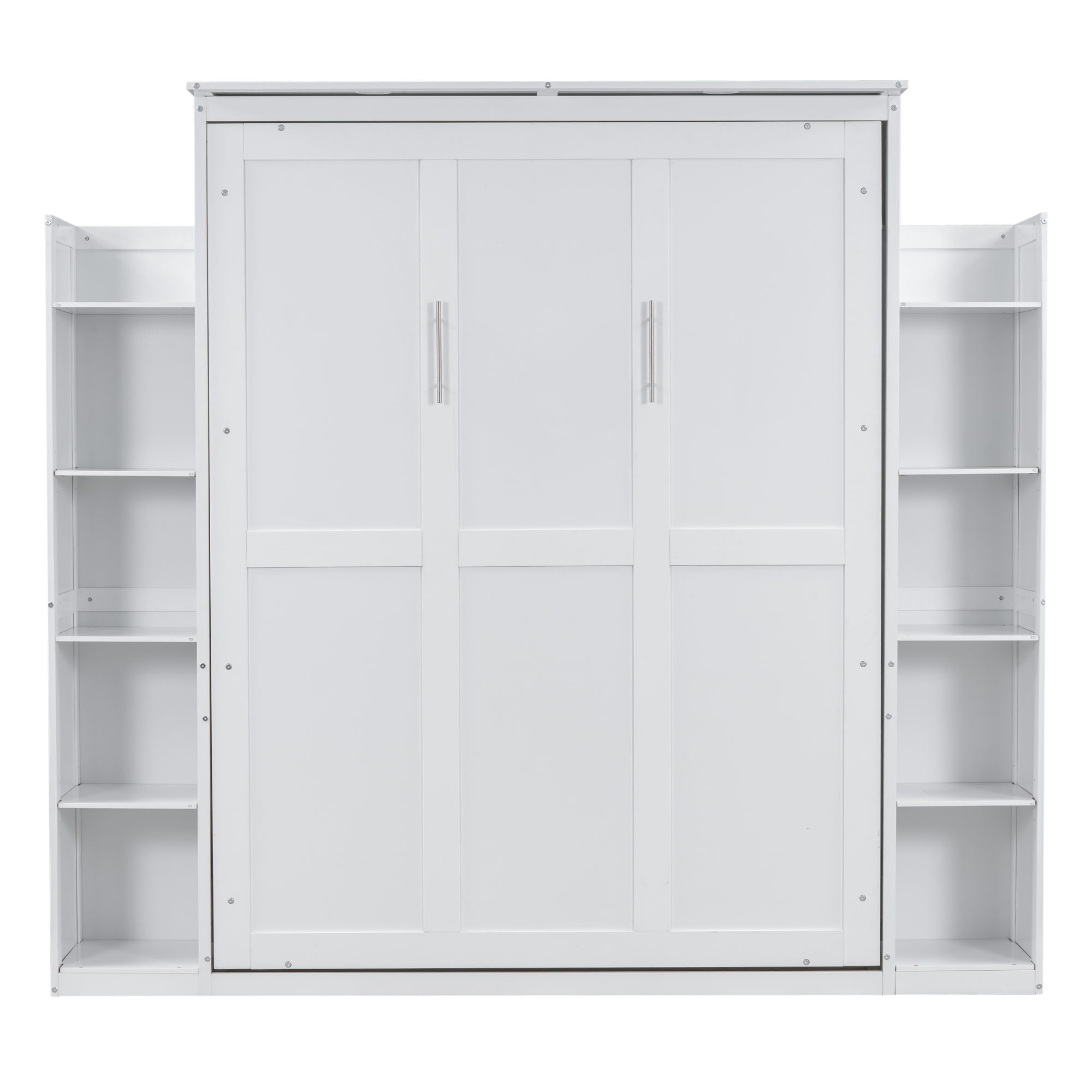 Wall Murphy Bed With Shelves And LED Lights