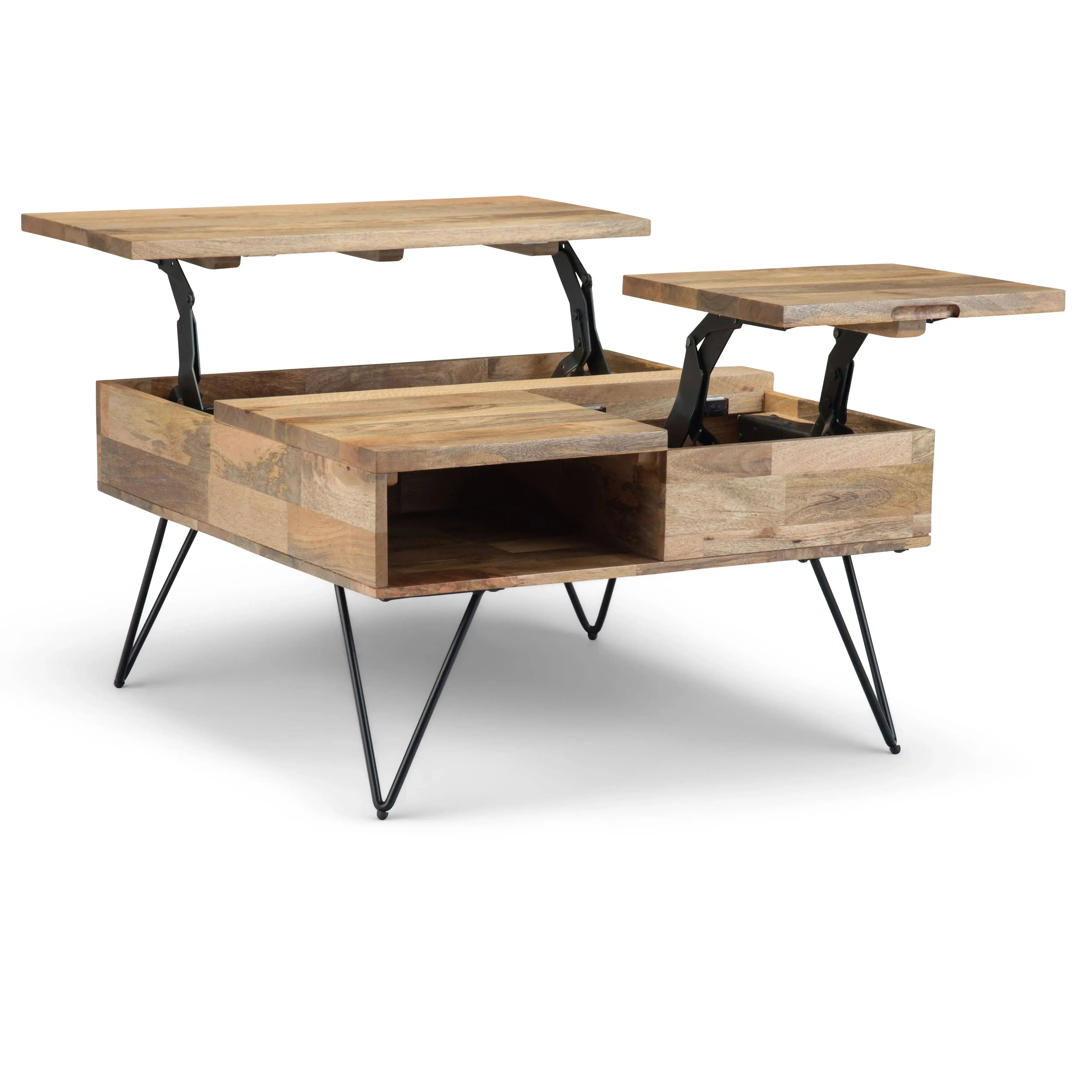 Hunter - Lift Top Square Coffee Table - Natural - Best Buy Furniture
