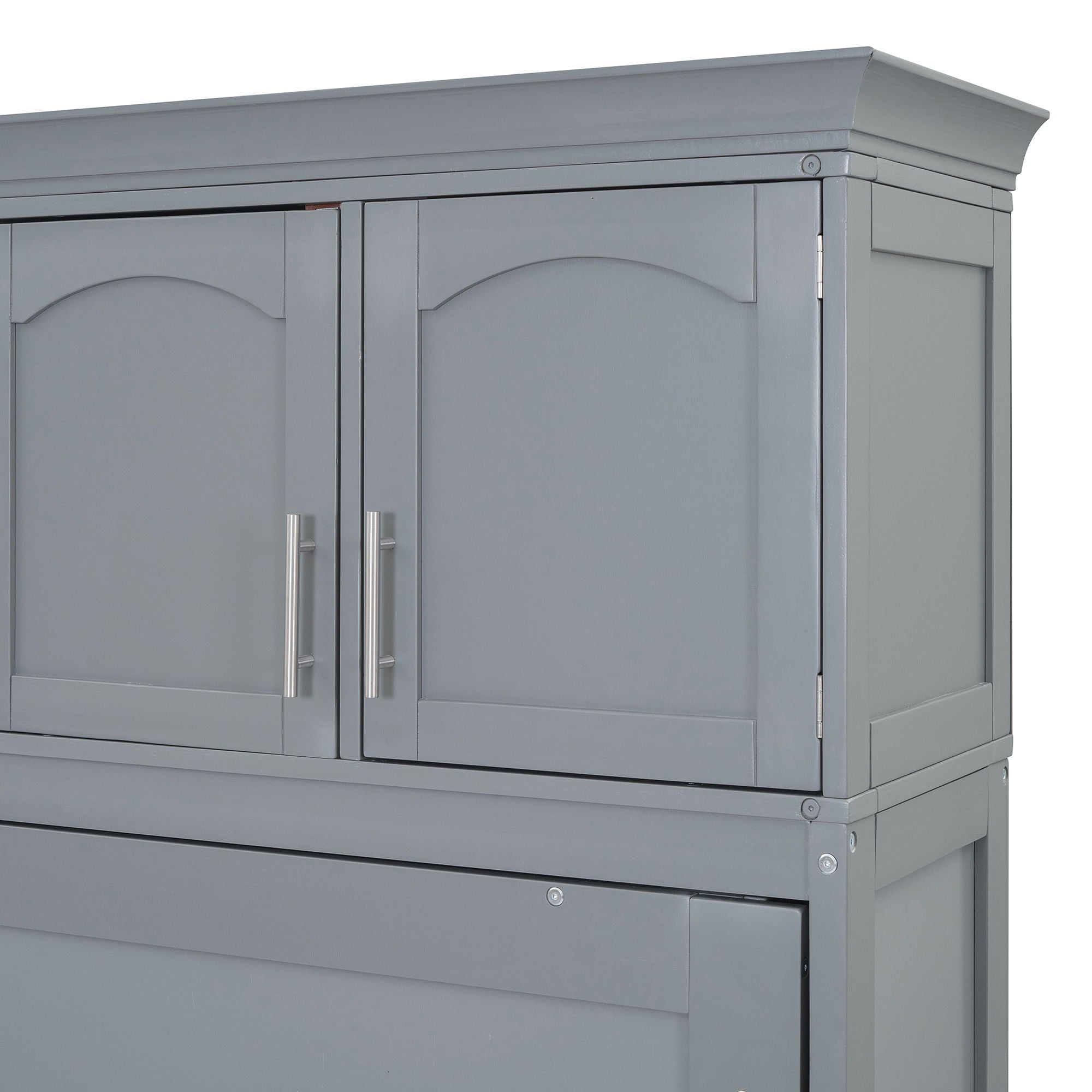 Murphy Modern Bed With Top Cabinets For Space Saving And Comfort