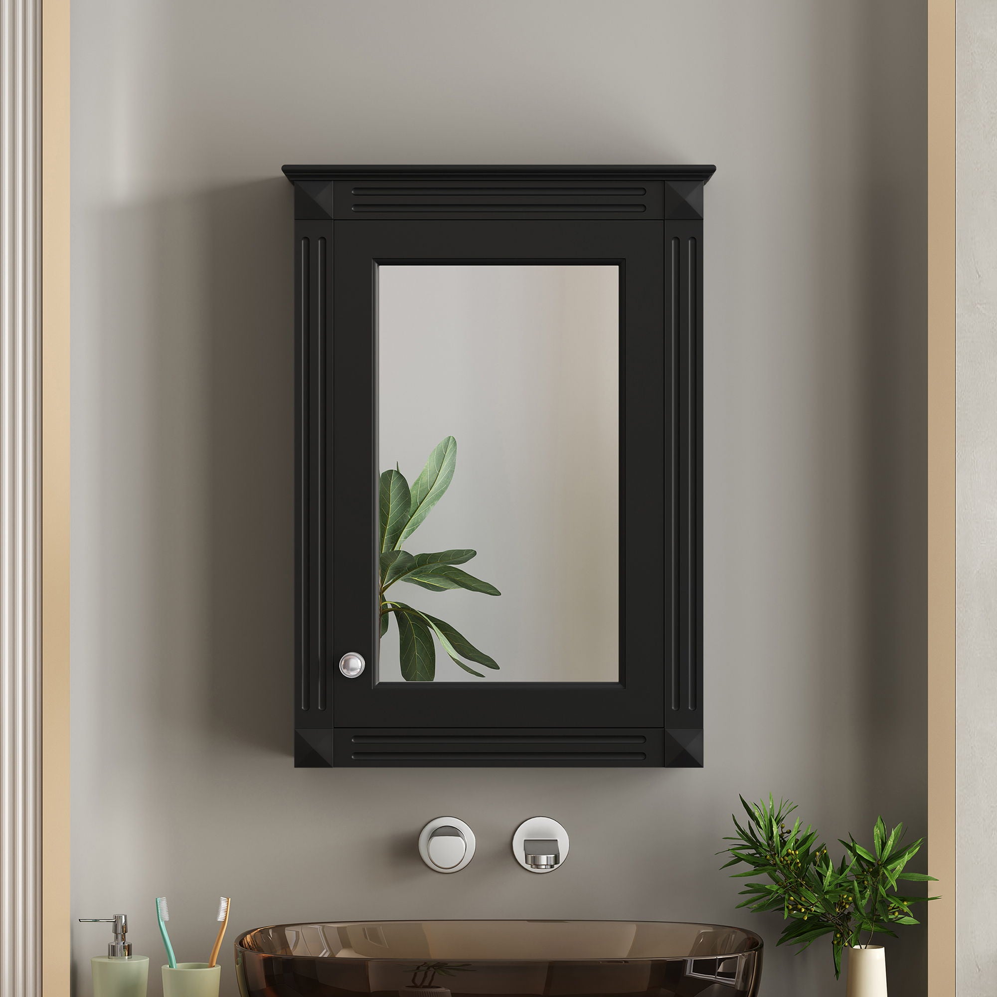 Wall Mounted Bathroom Storage Medicine Cabinet For Over Toilet With Mirror