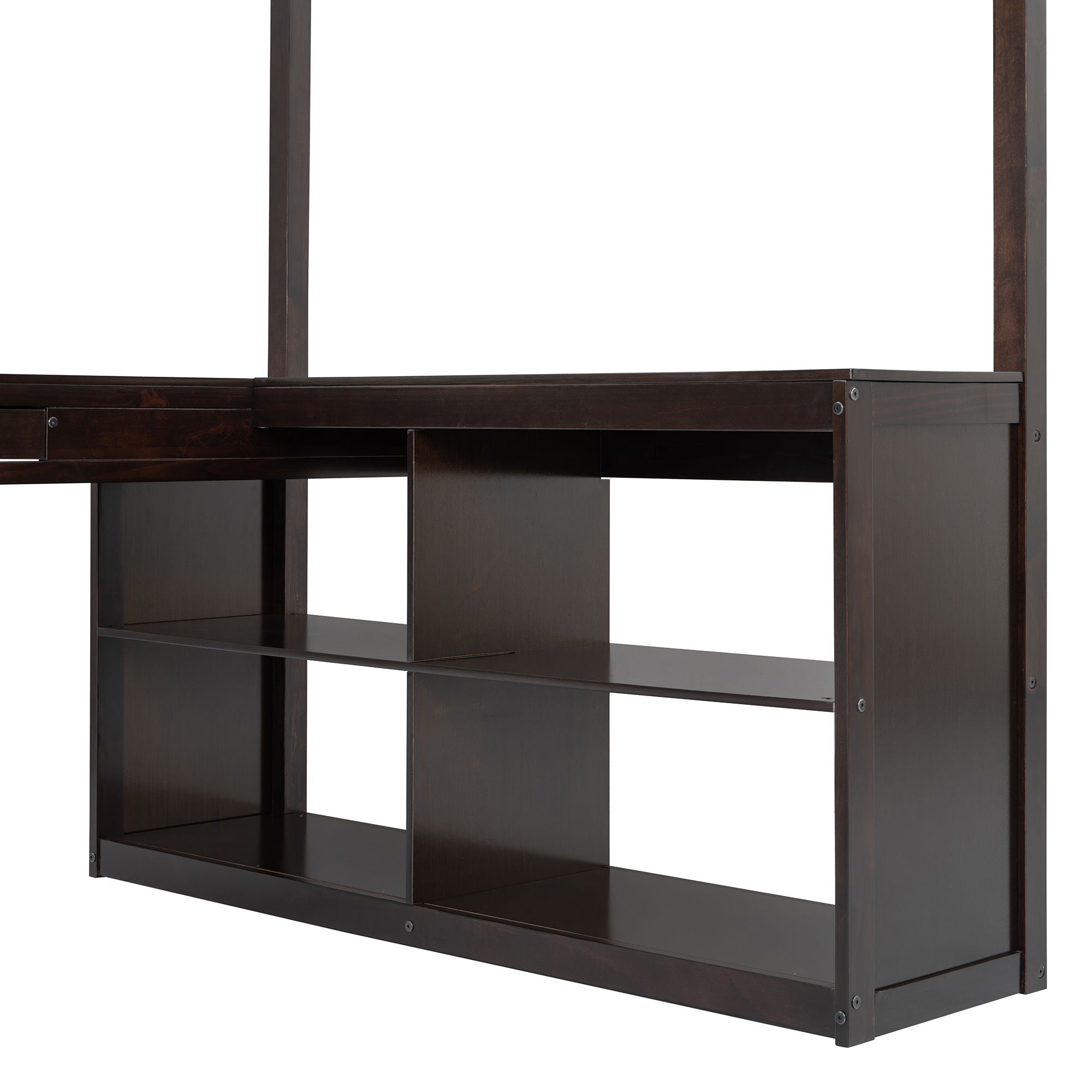 Loft Bed With Drawers, Cabinet, Shelves With Desk