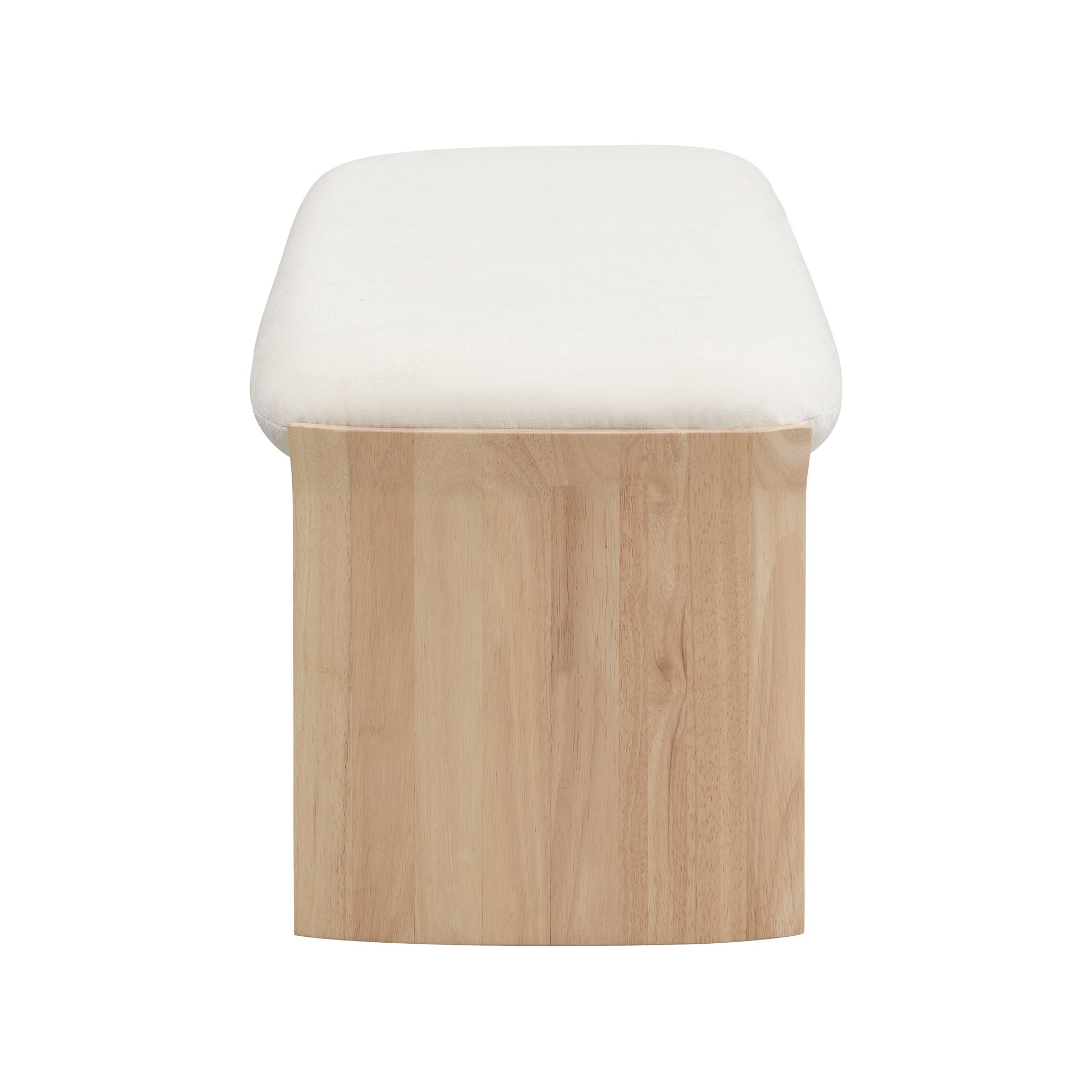Footstool With Soft Cushion For Living Room - Beige / Natural