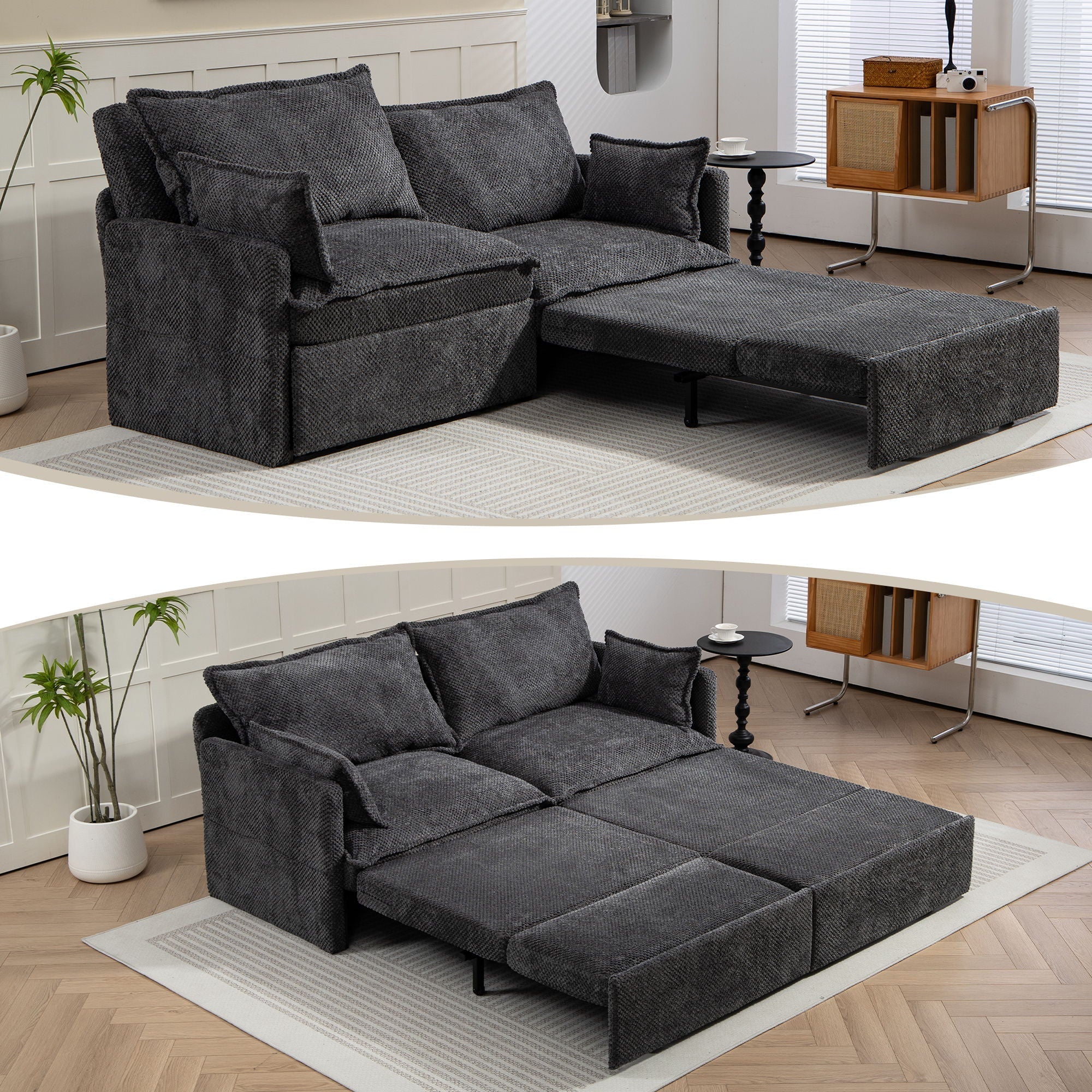 Pull Out Sofa Bed, Convertible Sleeper Sofa Couch, Side Storage, And USB / C - Type Charging Ports Chair