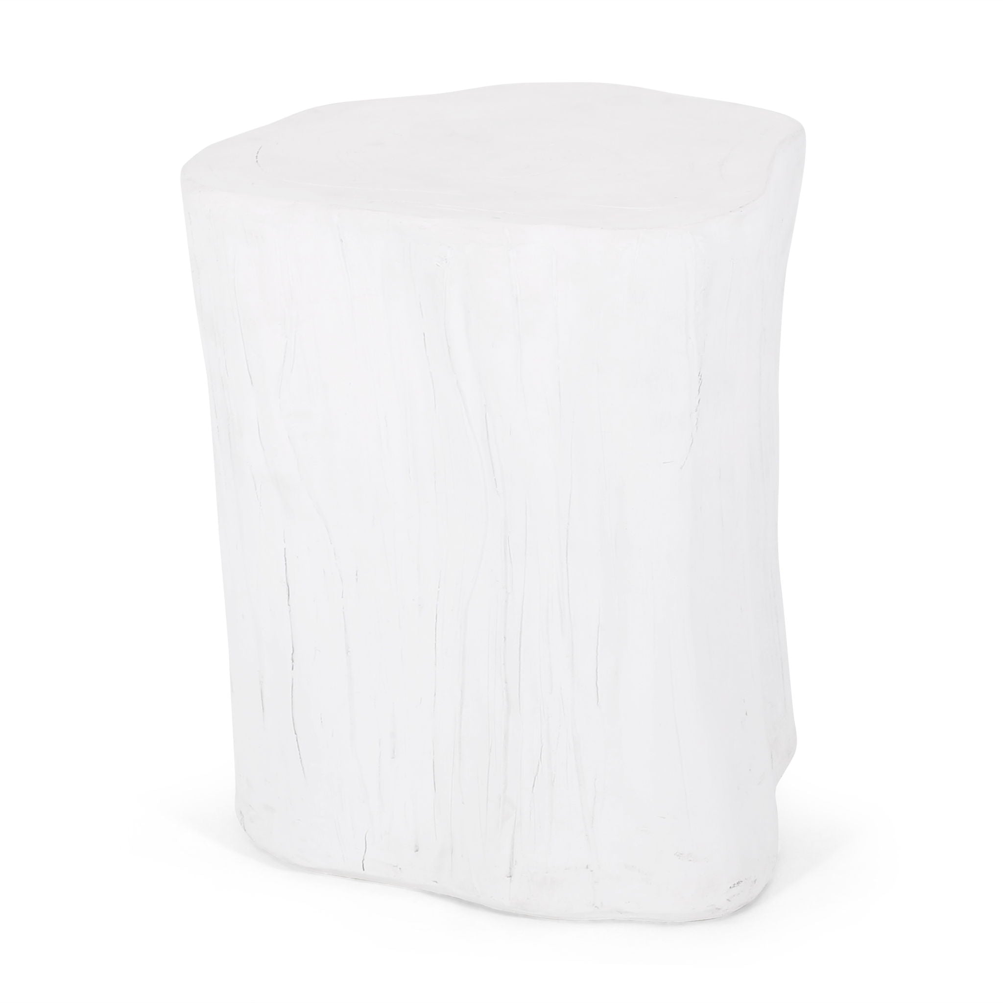Outdoor, Lightweight Concrete Side Table - Antique White
