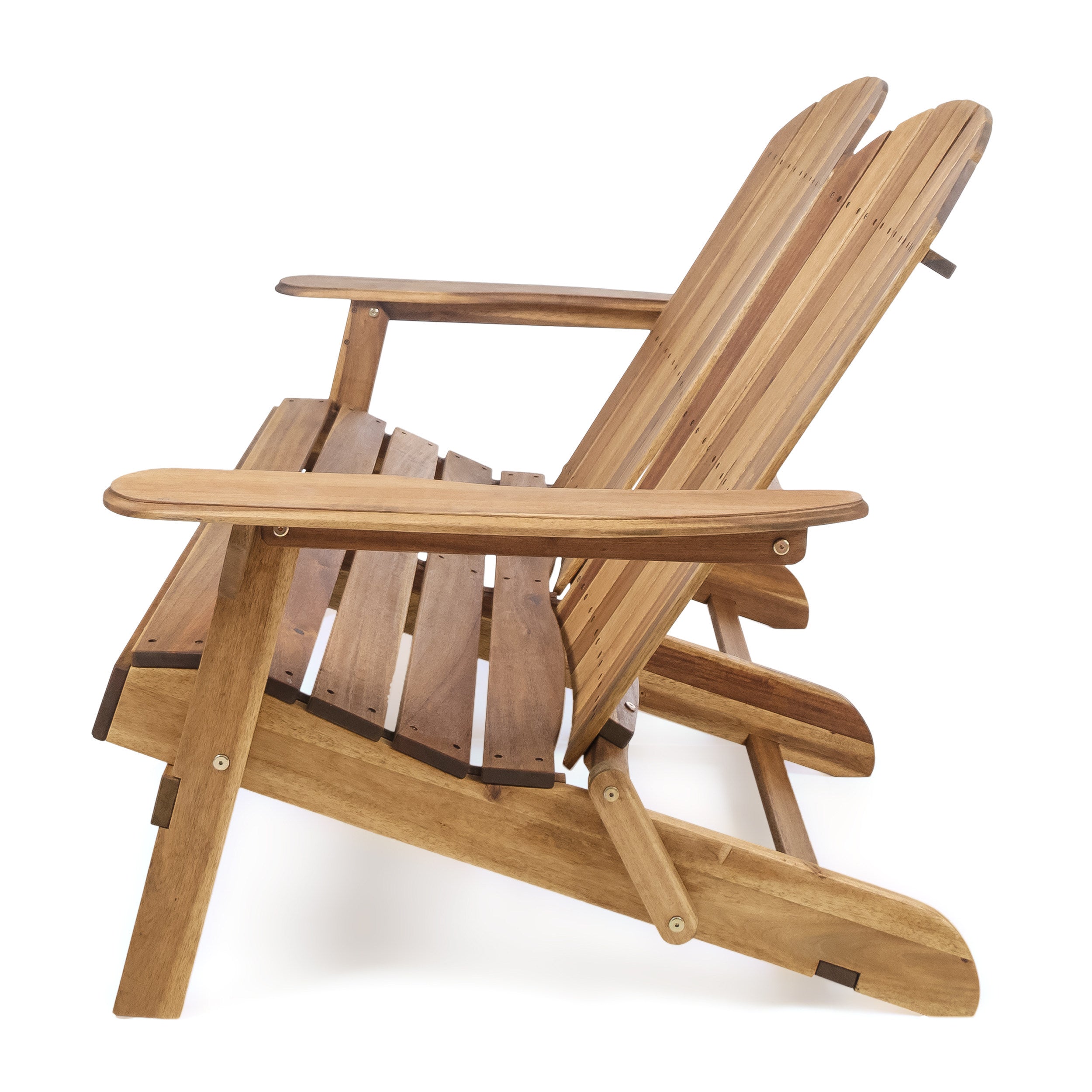 Outdoor Adirondack Rocking Loveseat with Hand Crafted Details Natural