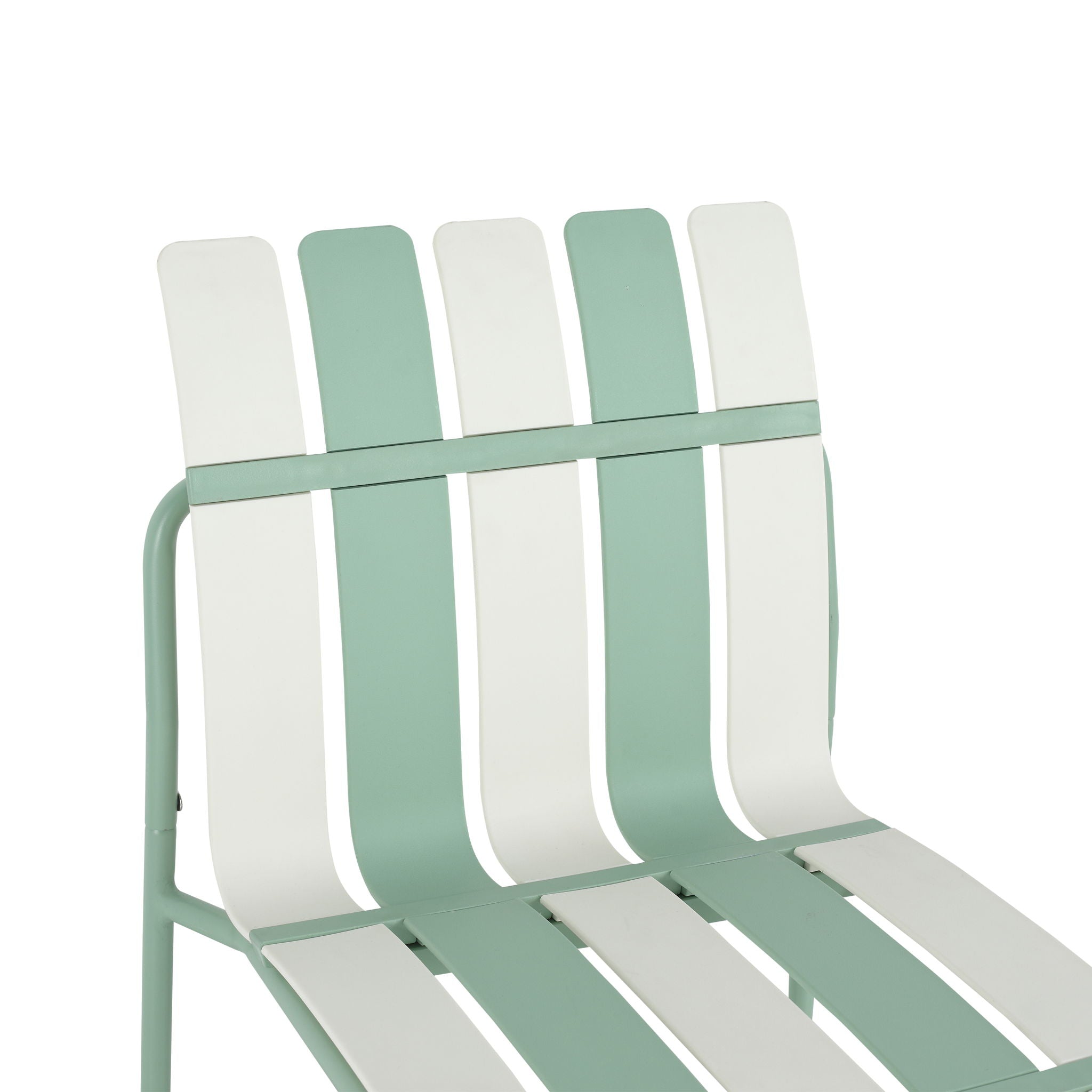 4 Piece Set Of Single Chairs With Modern Color Blocking Design, UV Resistant And Rust Proof - Haze Green / White