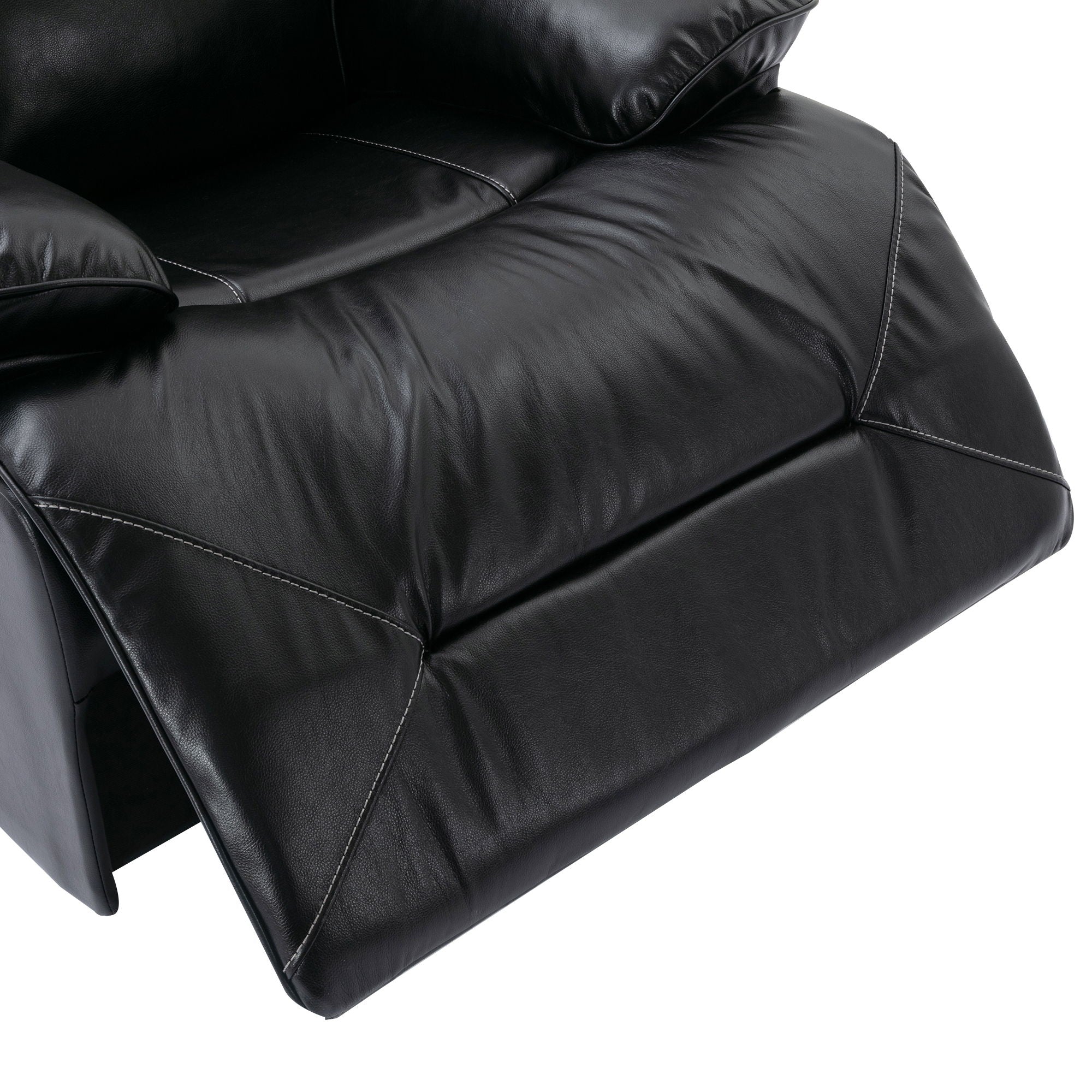 2 Seater Home Theater Recliner Manual Recliner Chair With A LED Light Strip Two Cup Holders And A Storage Box For Living Room