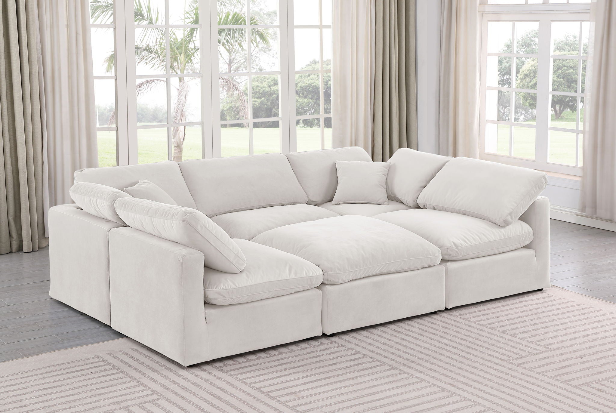 Indulge - Velvet 6 Piece Modular Sectional - Best Buy Furniture