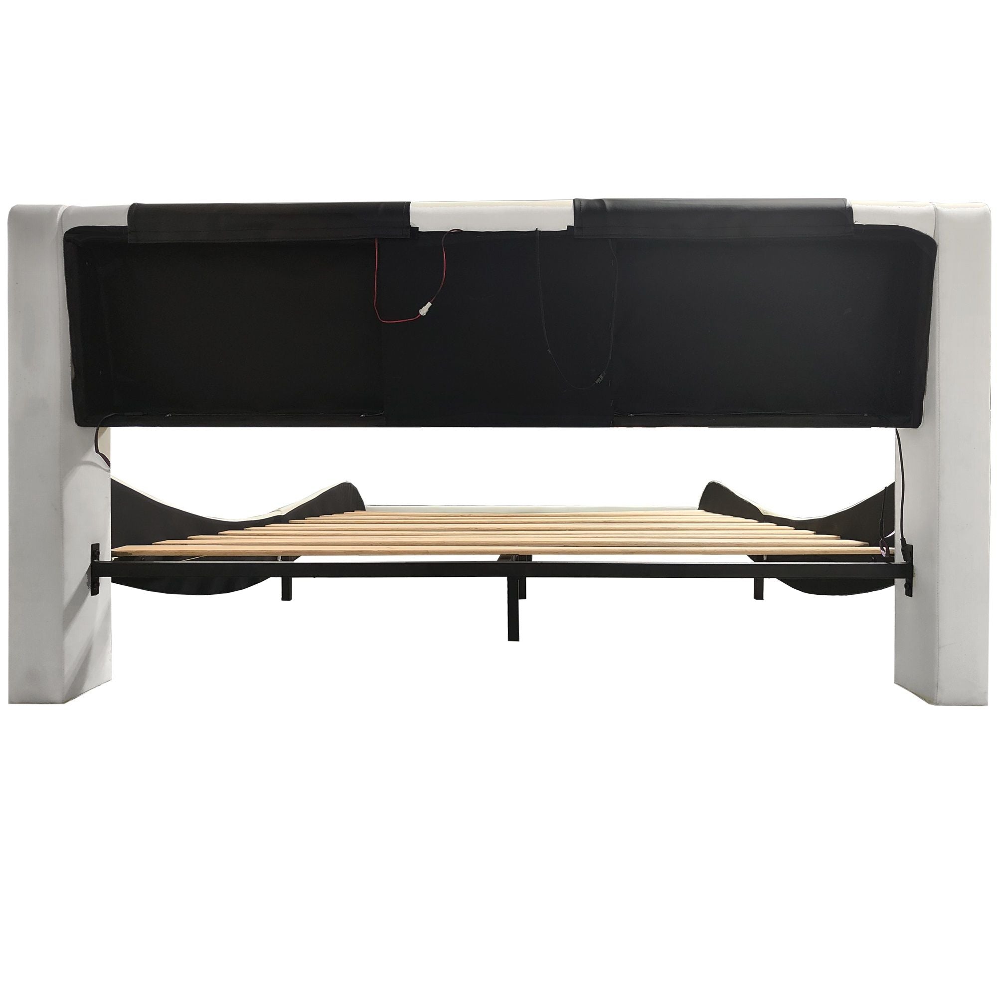 Platform Bed Frame With LED Lighting, Bluetooth Music, Vibration Massage