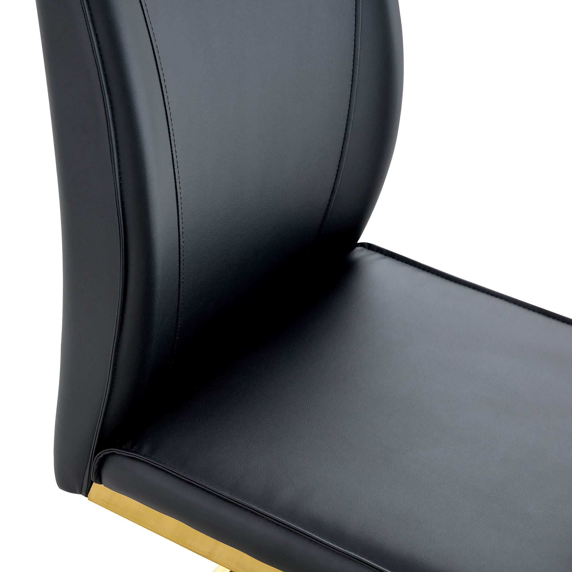 Luxurious And Minimalist Chair Covers, 2 High Elasticity Dining Chairs Arched Legs - Black / Gold