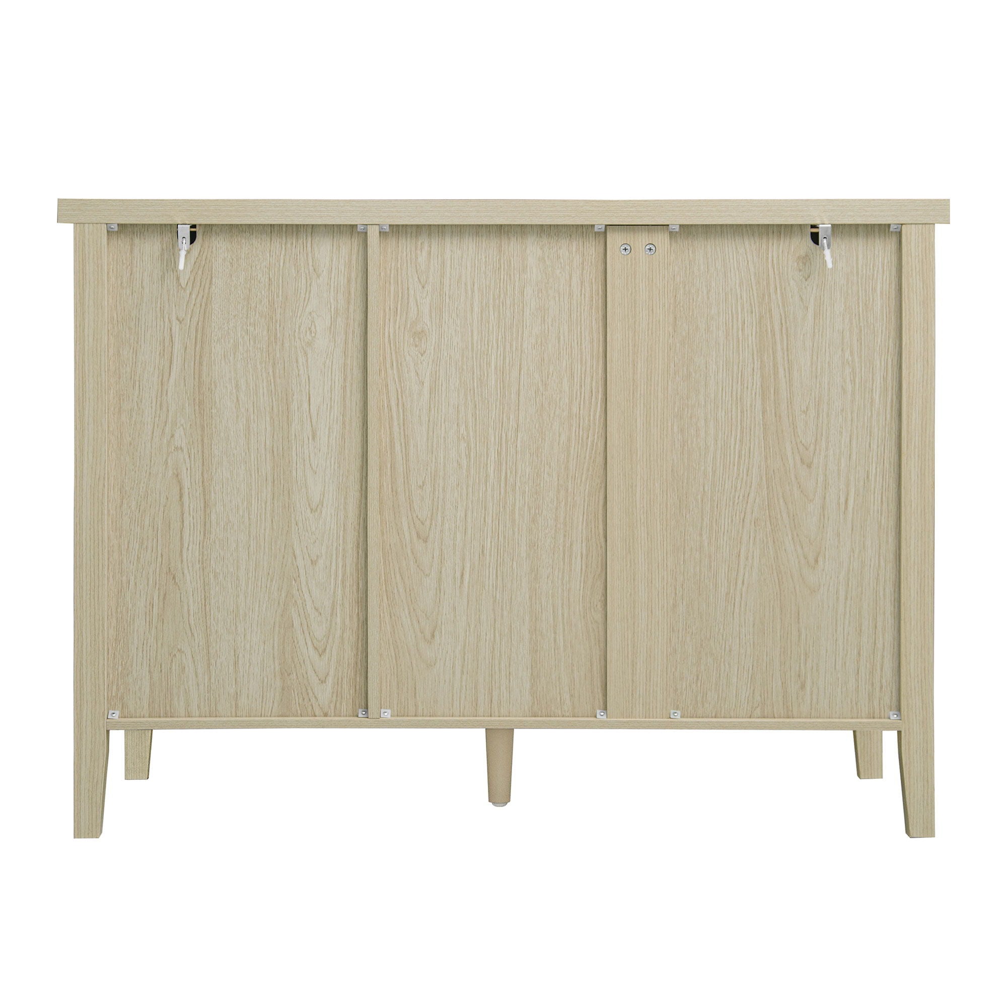 Hollowed Out Cabinet With 2 Door 3 Drawers, American Furniture, Suitable For Bedroom, Living Room, Study - Natural