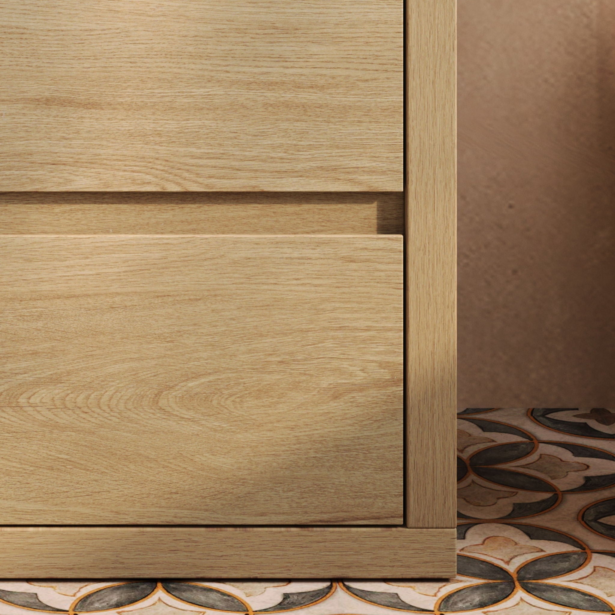 Freestanding Bathroom Vanity With Ceramic Sink, 2 Full Extension Drawers