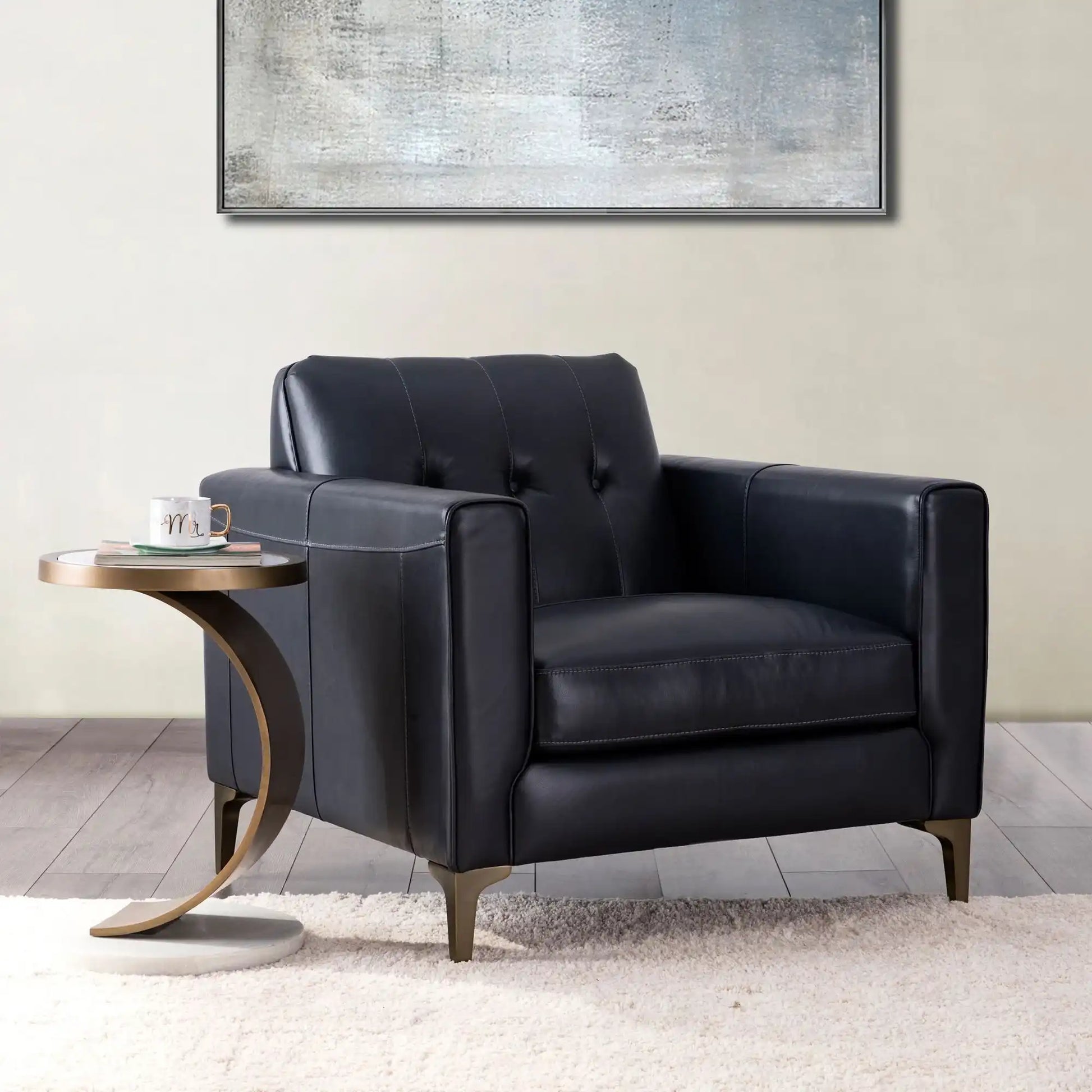 Mid-Century, Tufted Leather Chair - Best Buy Furniture