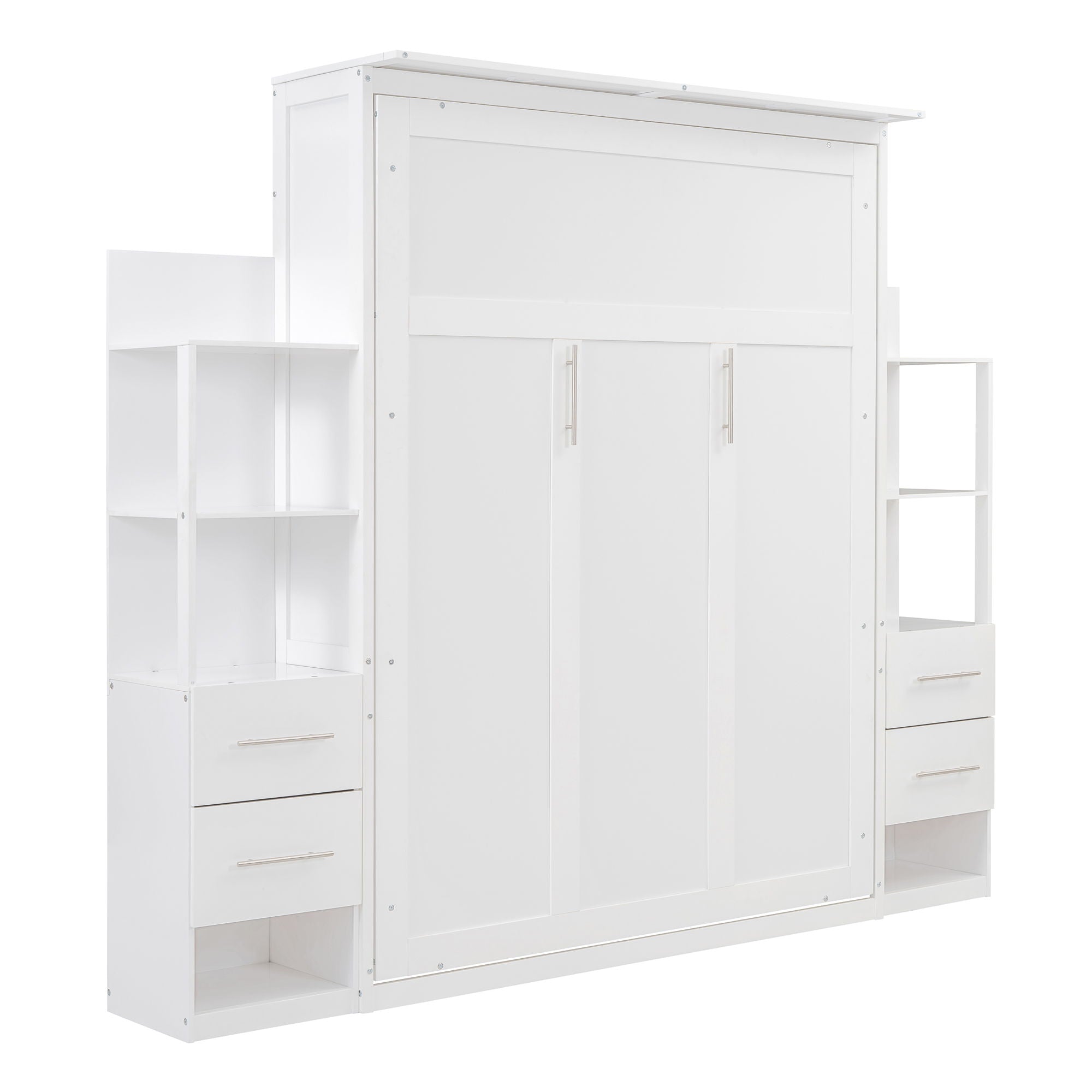 Murphy Wall Bed With Shelves, Drawers And LED Lights