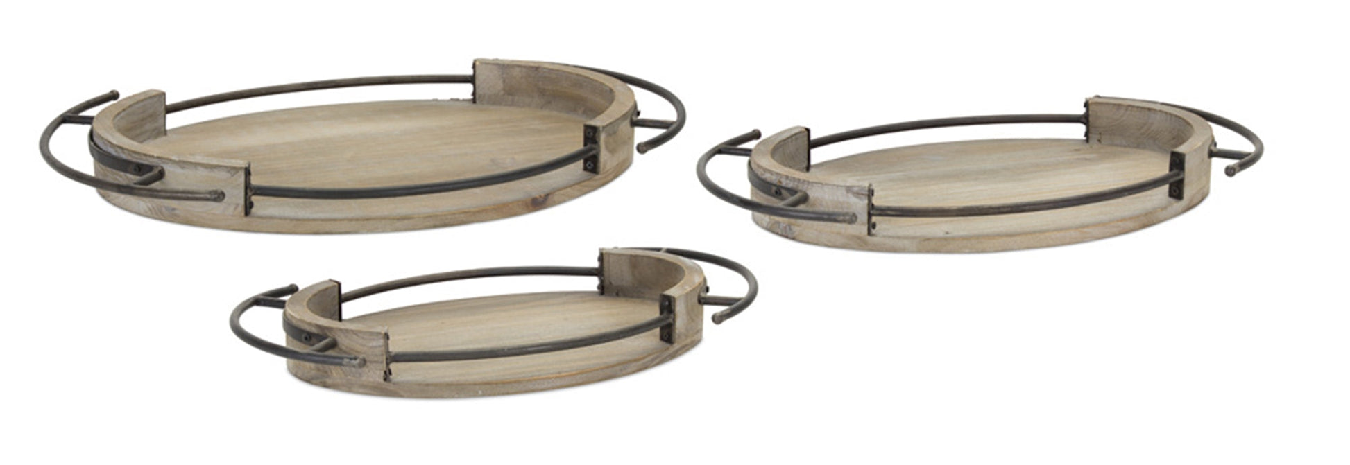 Oval-Wooden-Tray-with-Metal-Handle-Accent-(Set-of-3)-Serving-Trays