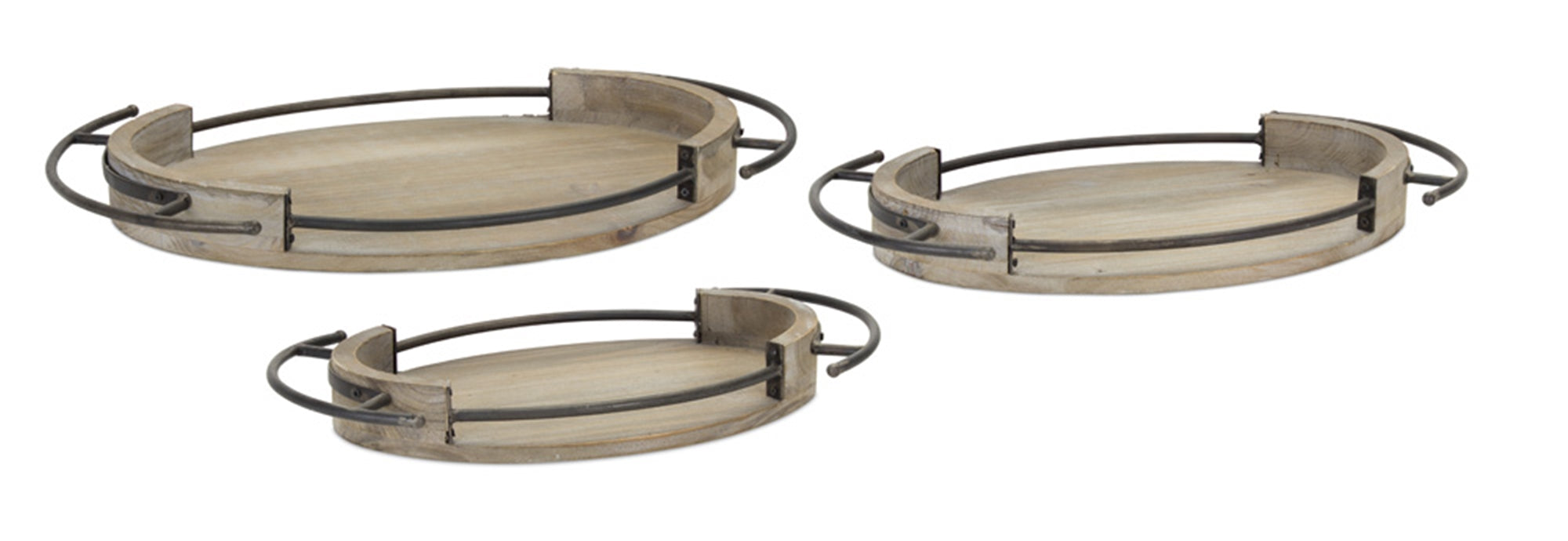 Oval-Wooden-Tray-with-Metal-Handle-Accent-(Set-of-3)-Serving-Trays