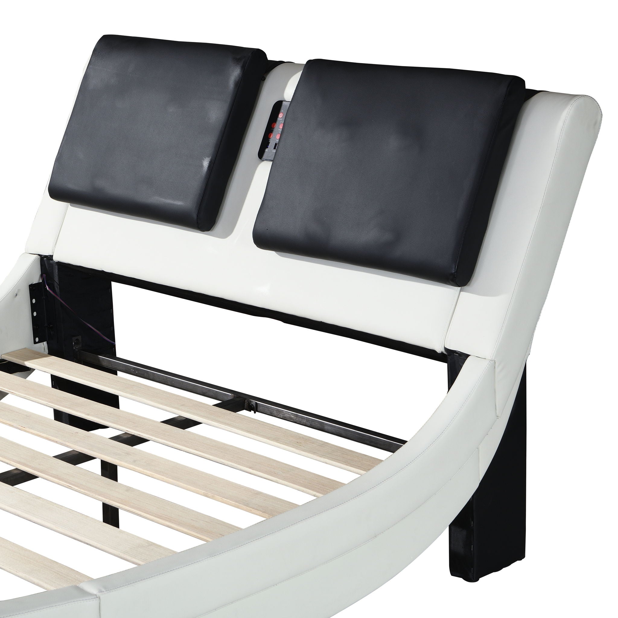 Platform Bed Frame With LED Lighting, Bluetooth Music, Vibration Massage