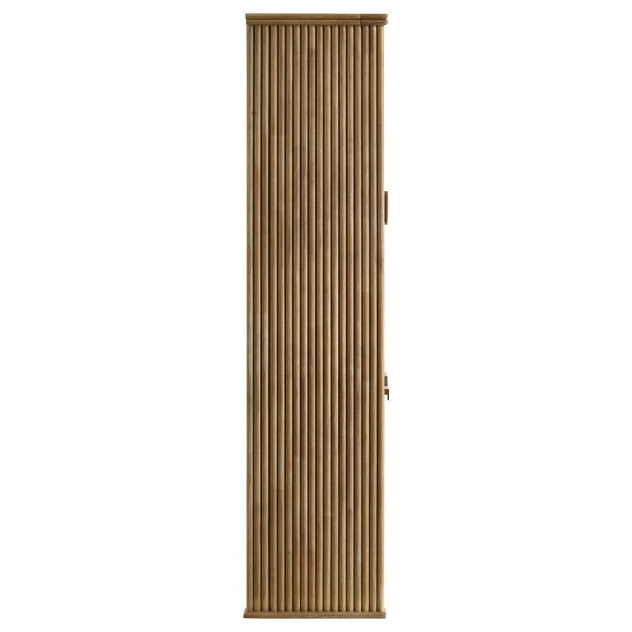 Adina - Tall Display Cabinet - Distressed Light Brown