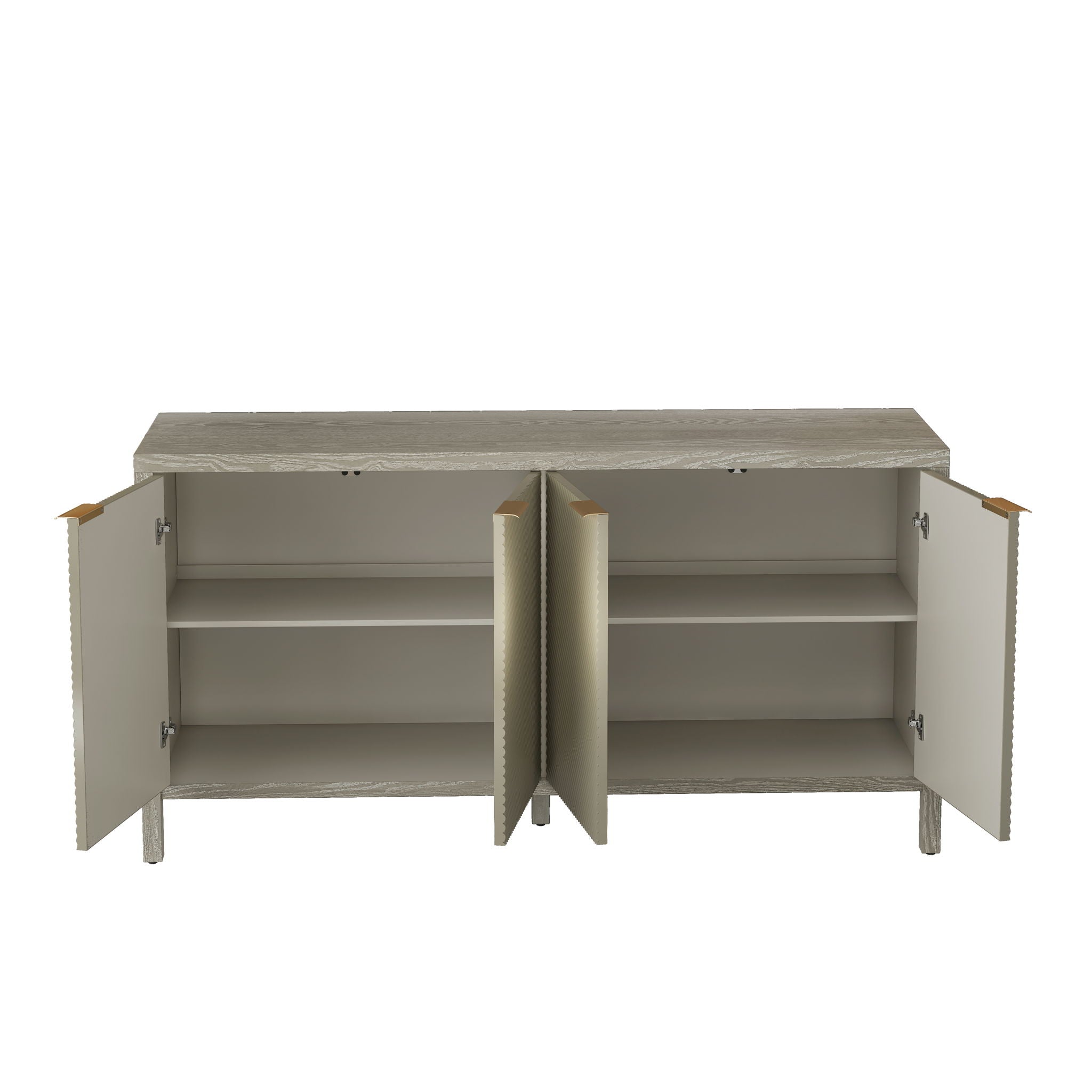 Buffet Cabinet With 4 Doors, Storage Sideboard For Living Room, Dining Room - Champagne