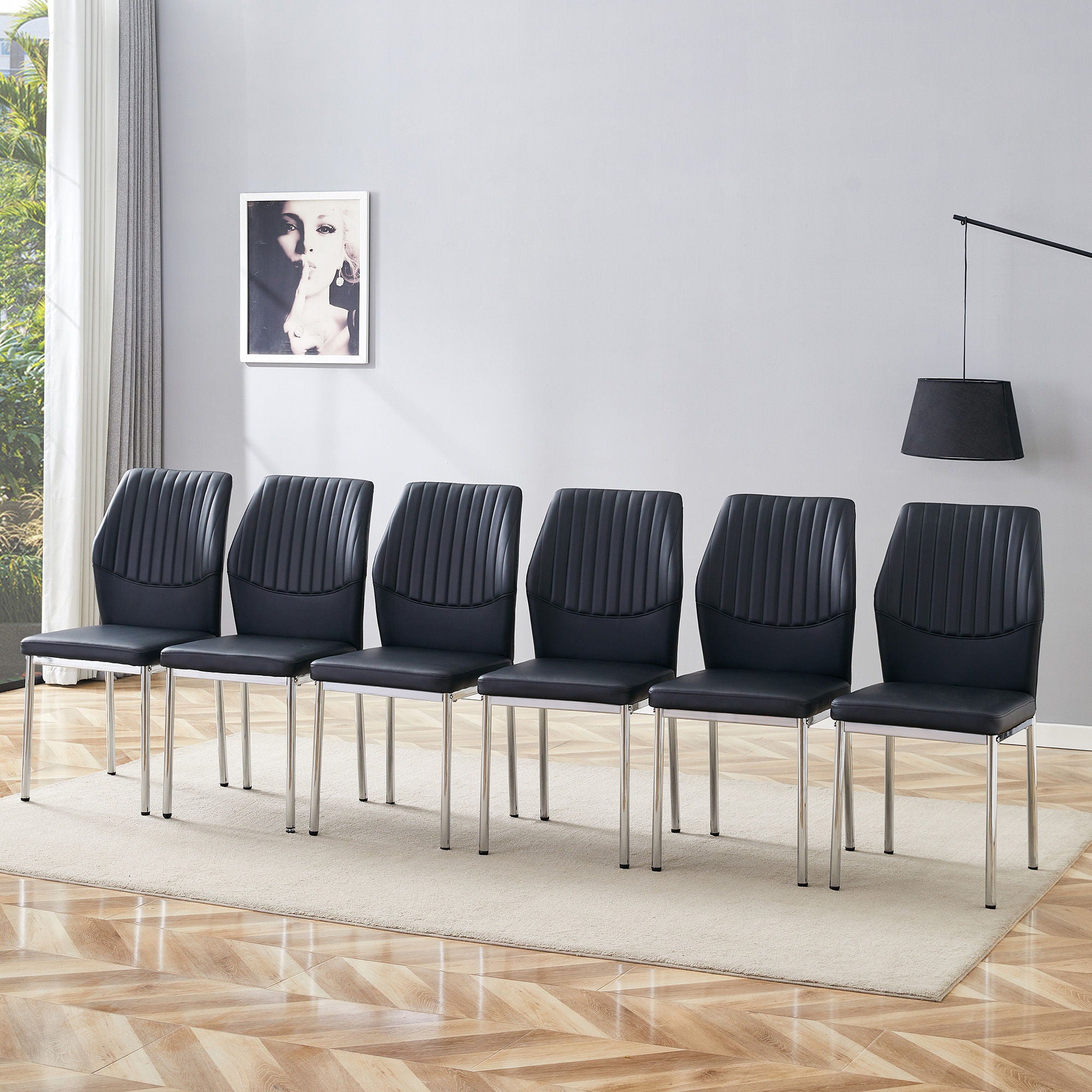 Luxury Simple High Resilience Dining Chair With Metal Legs